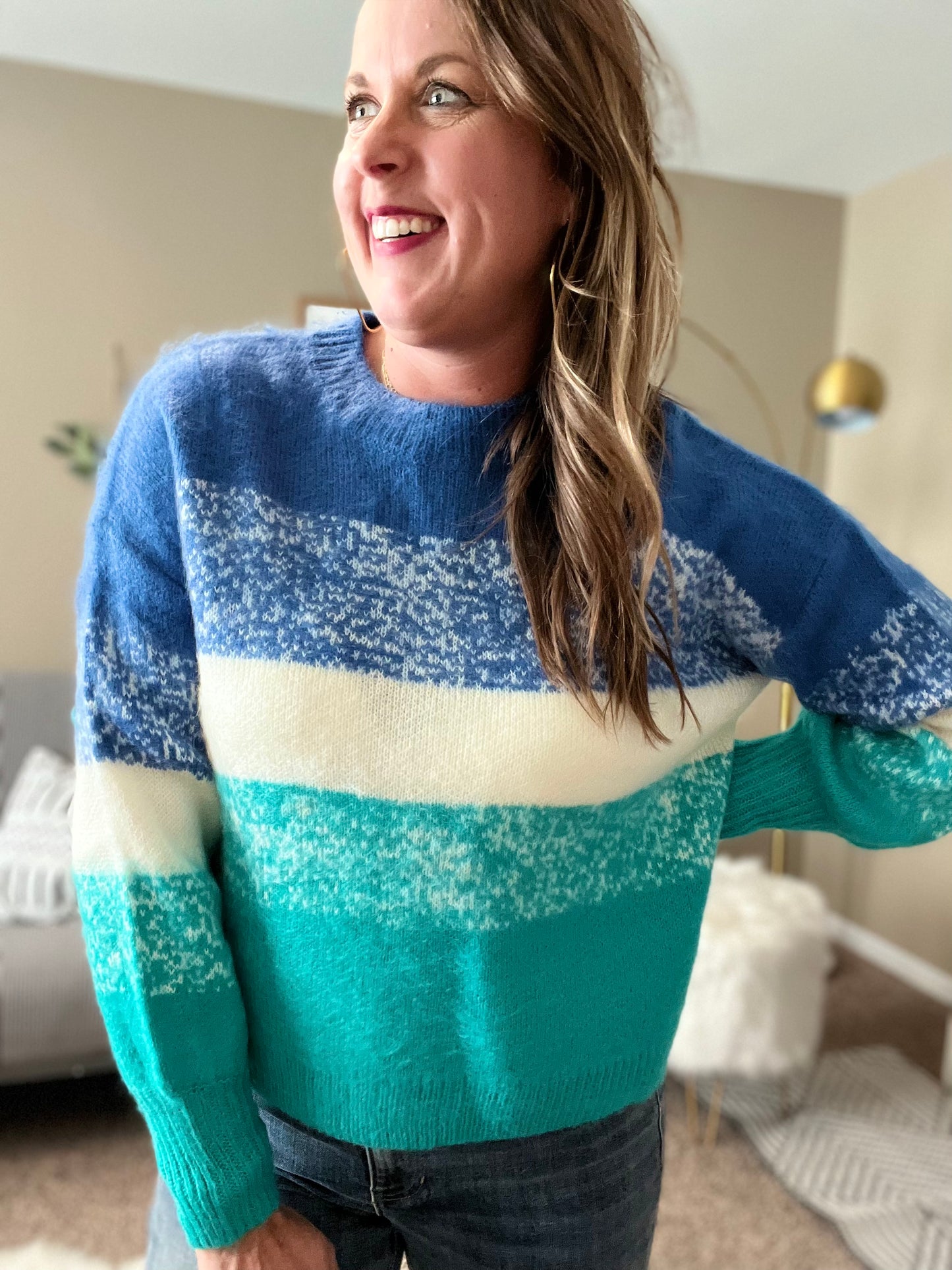 Round neck sweater Blue