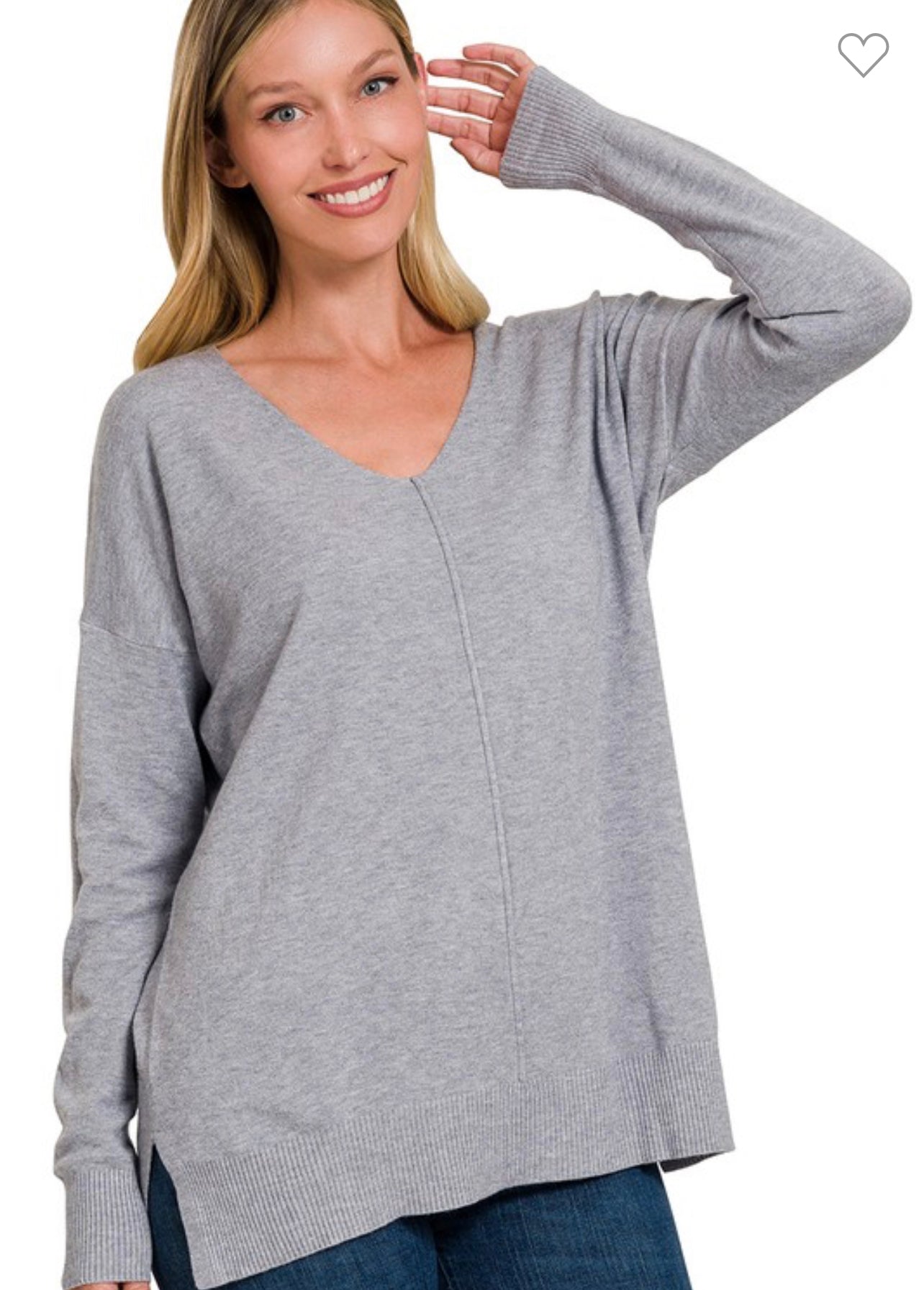Front seam sweater