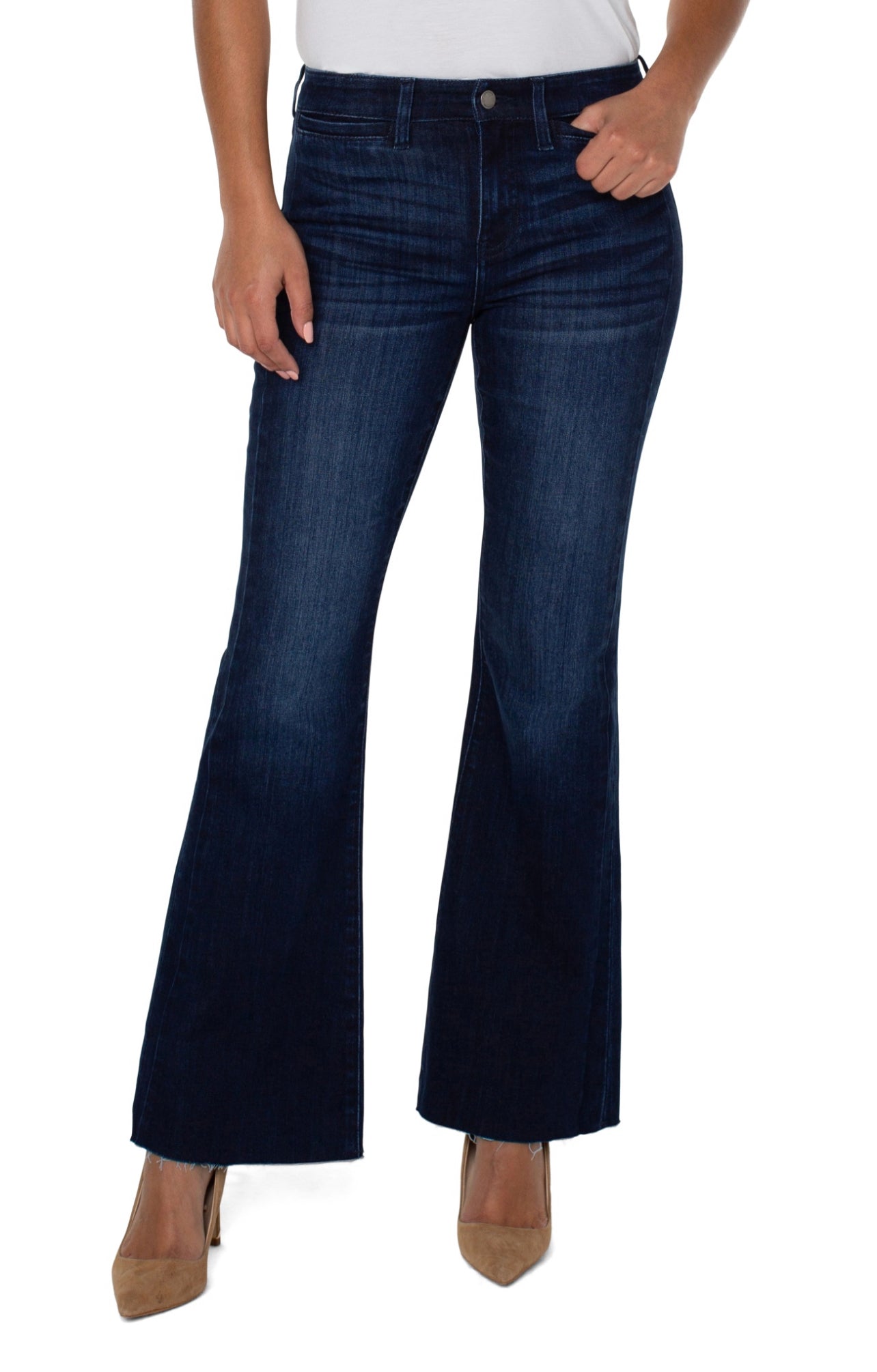 Liverpool Hannah Flares Dark Wash