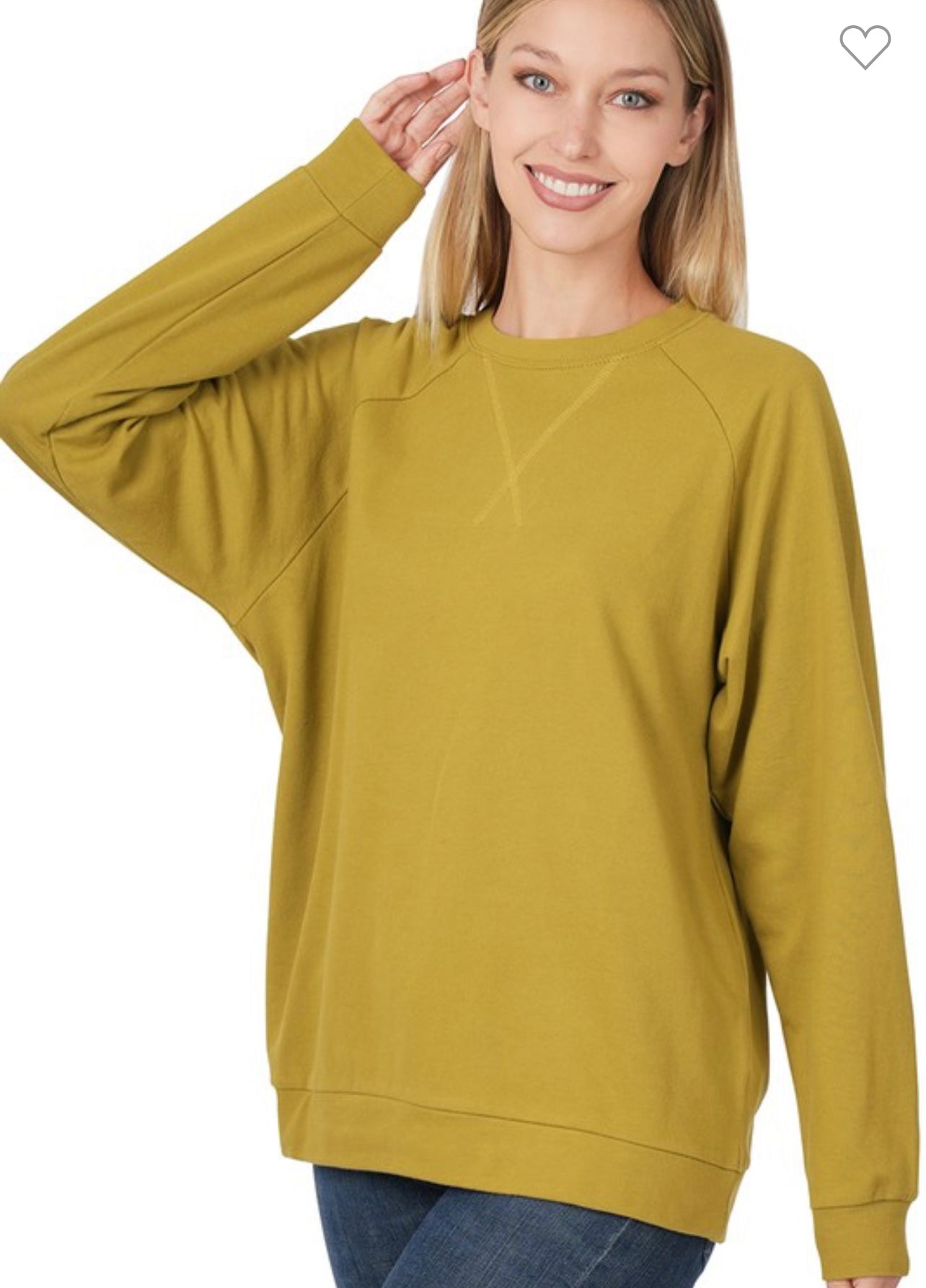 Raglan sleeve round neck pullover