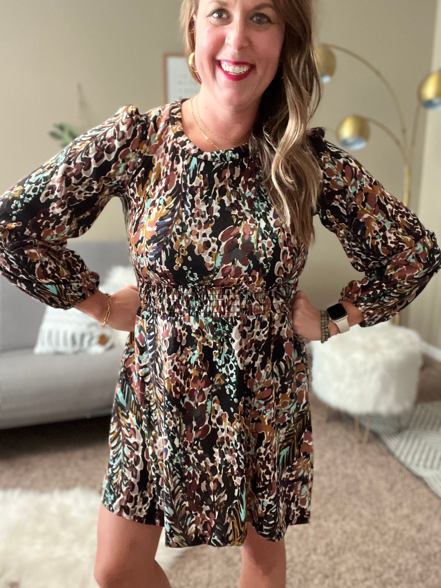 Floral sweater dress
