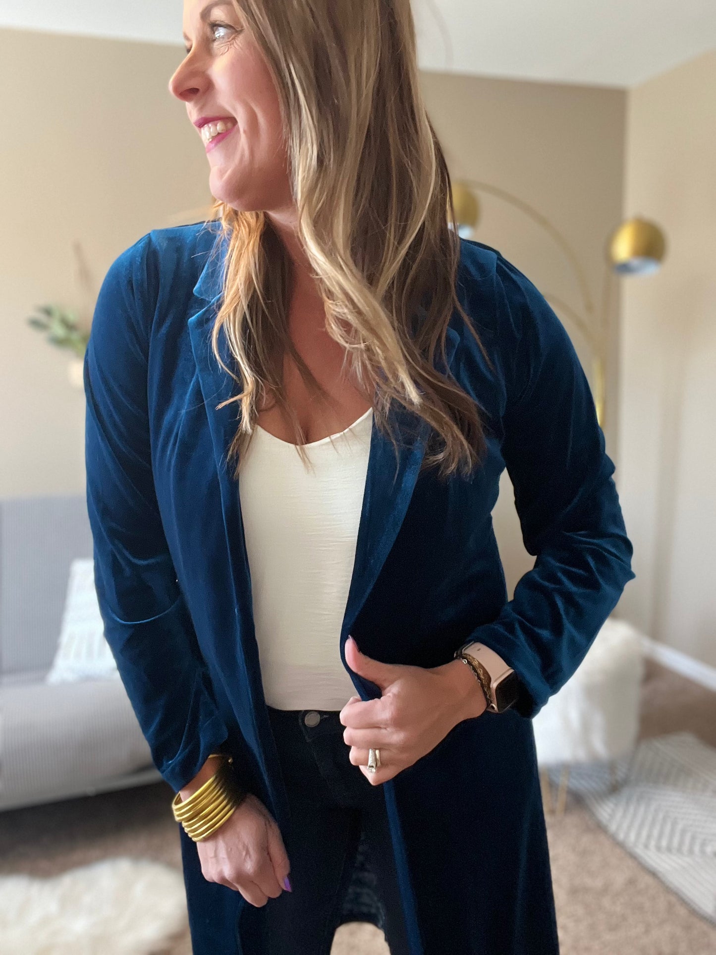 Velvet duster coat