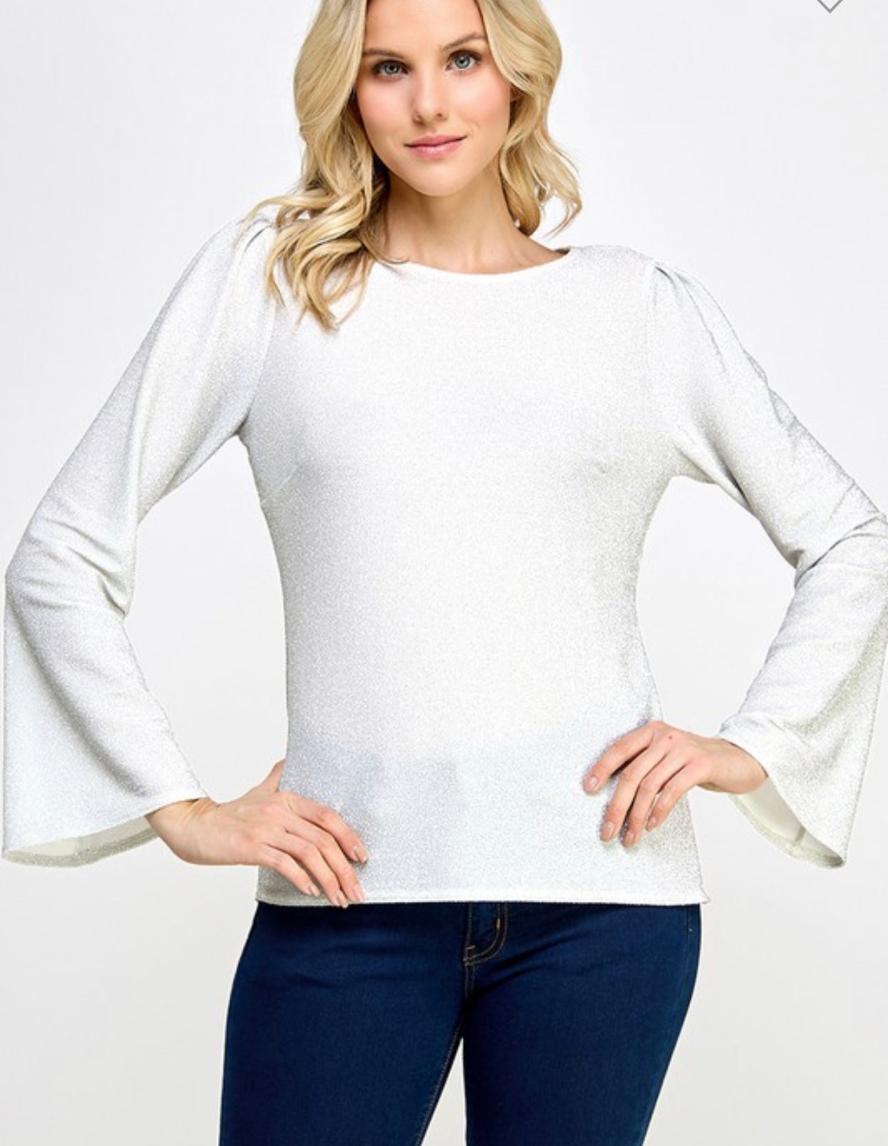 Bell sleeve holiday top