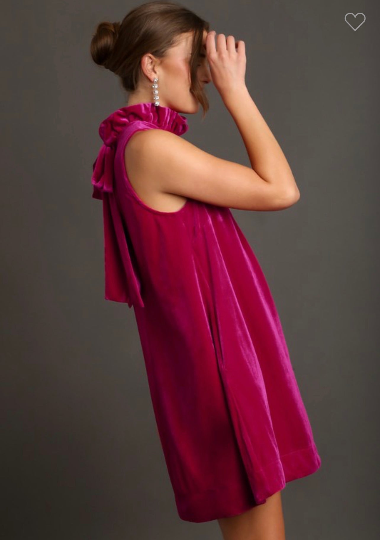 Velvet high neck dress teal
