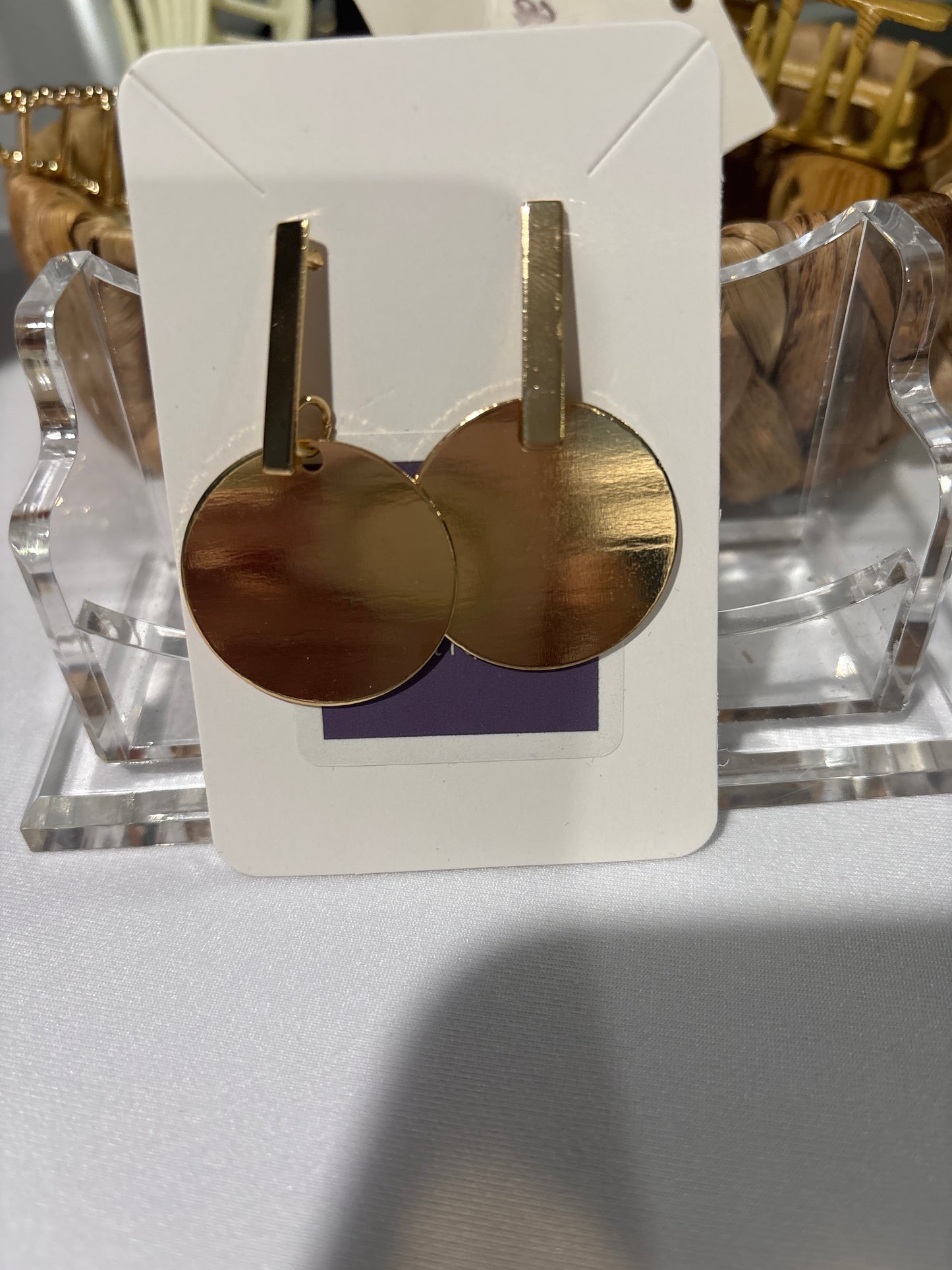 Gold disc earrings