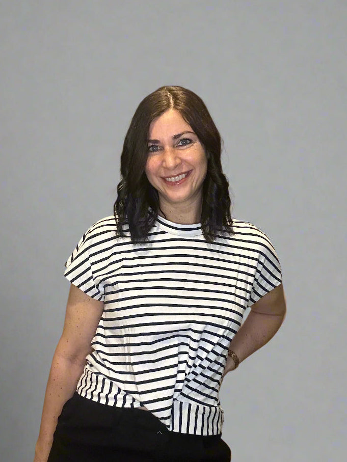 front wrapped striped tee