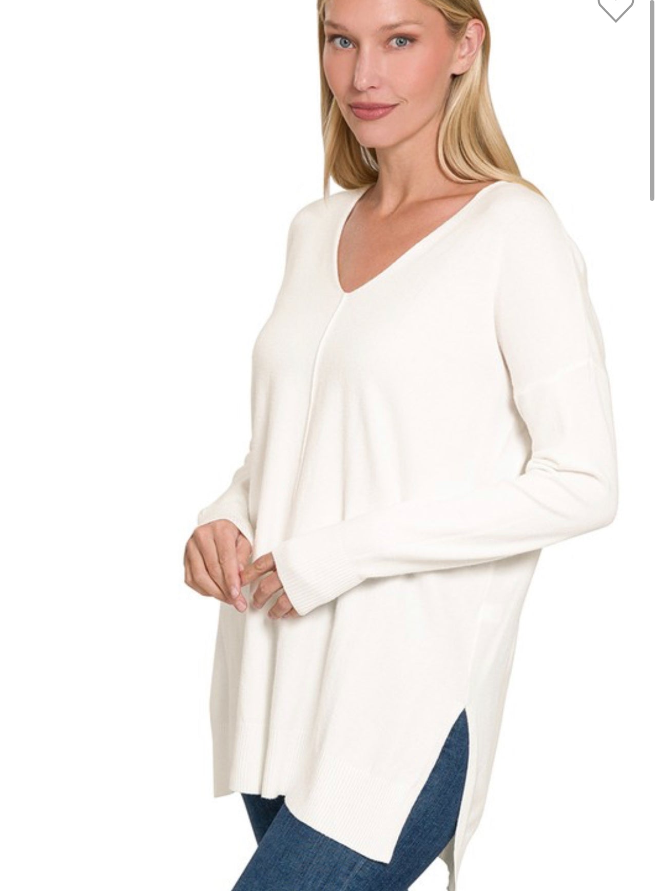 Front seam sweater