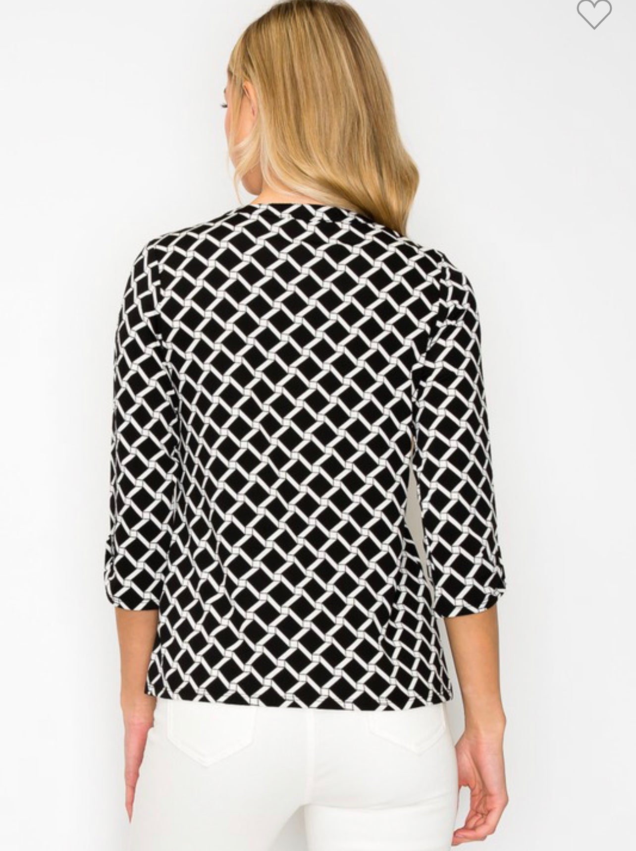 O-Ring zip printed blouse