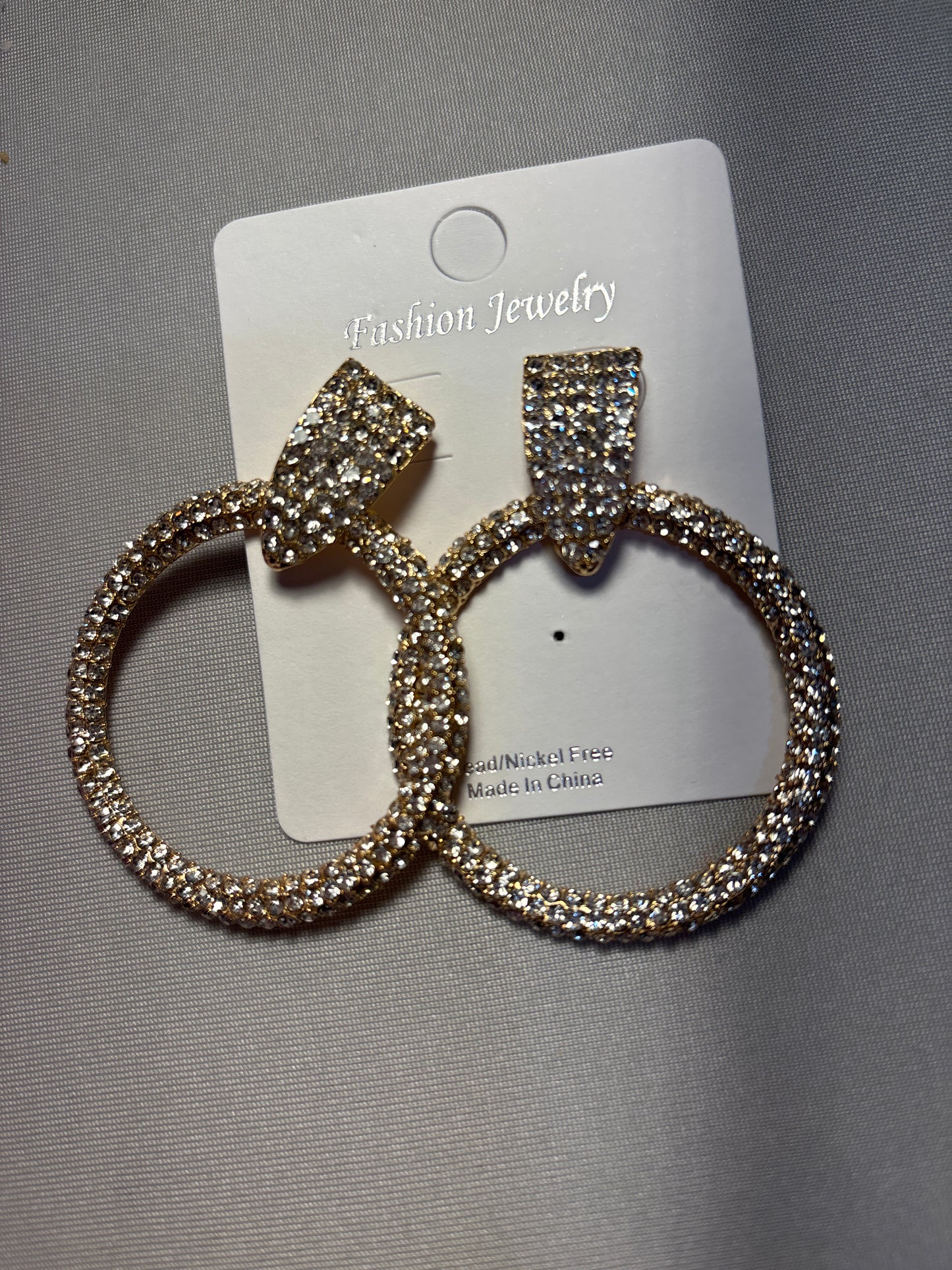 Rhinestone hoop earrings