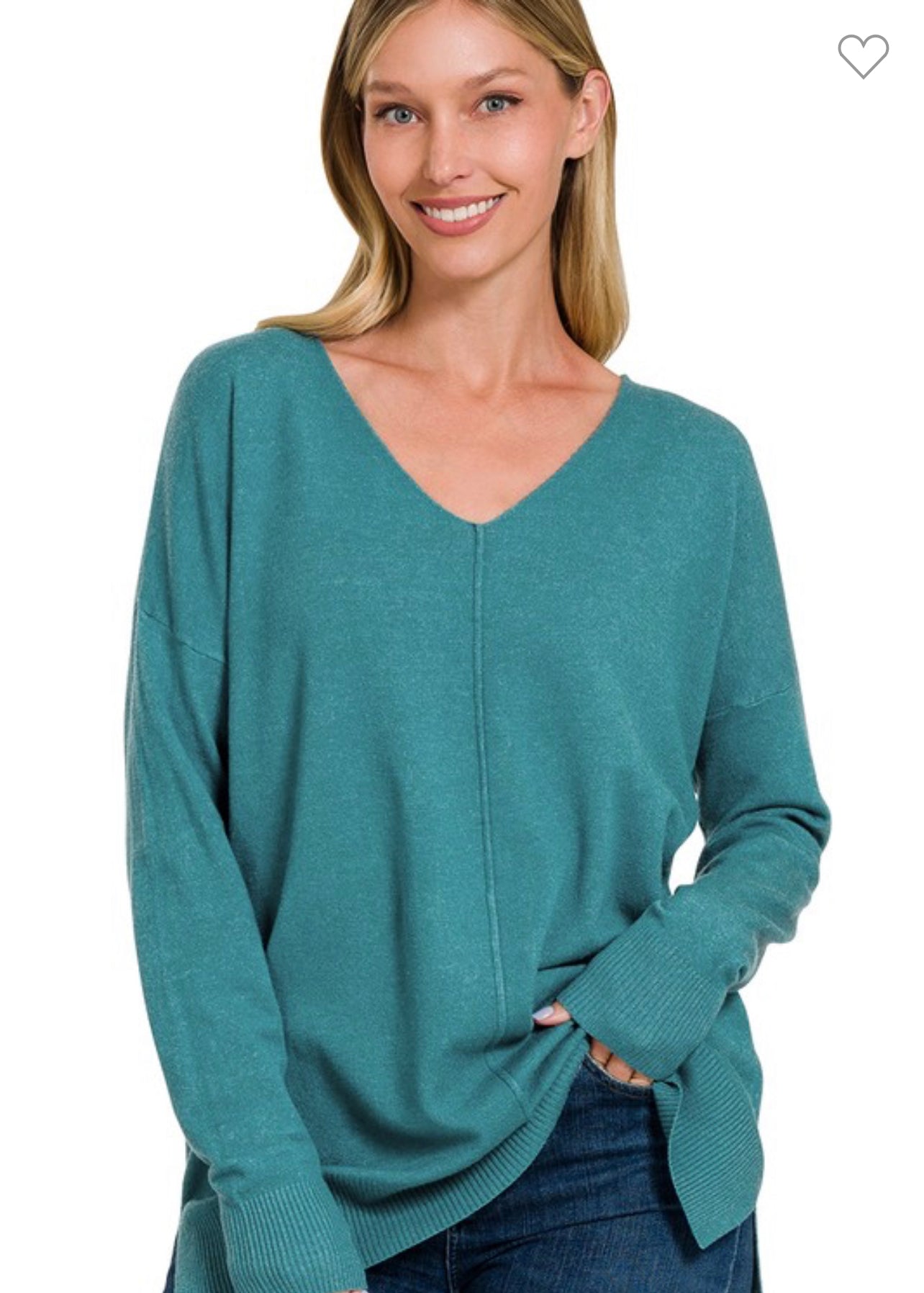 Front seam sweater