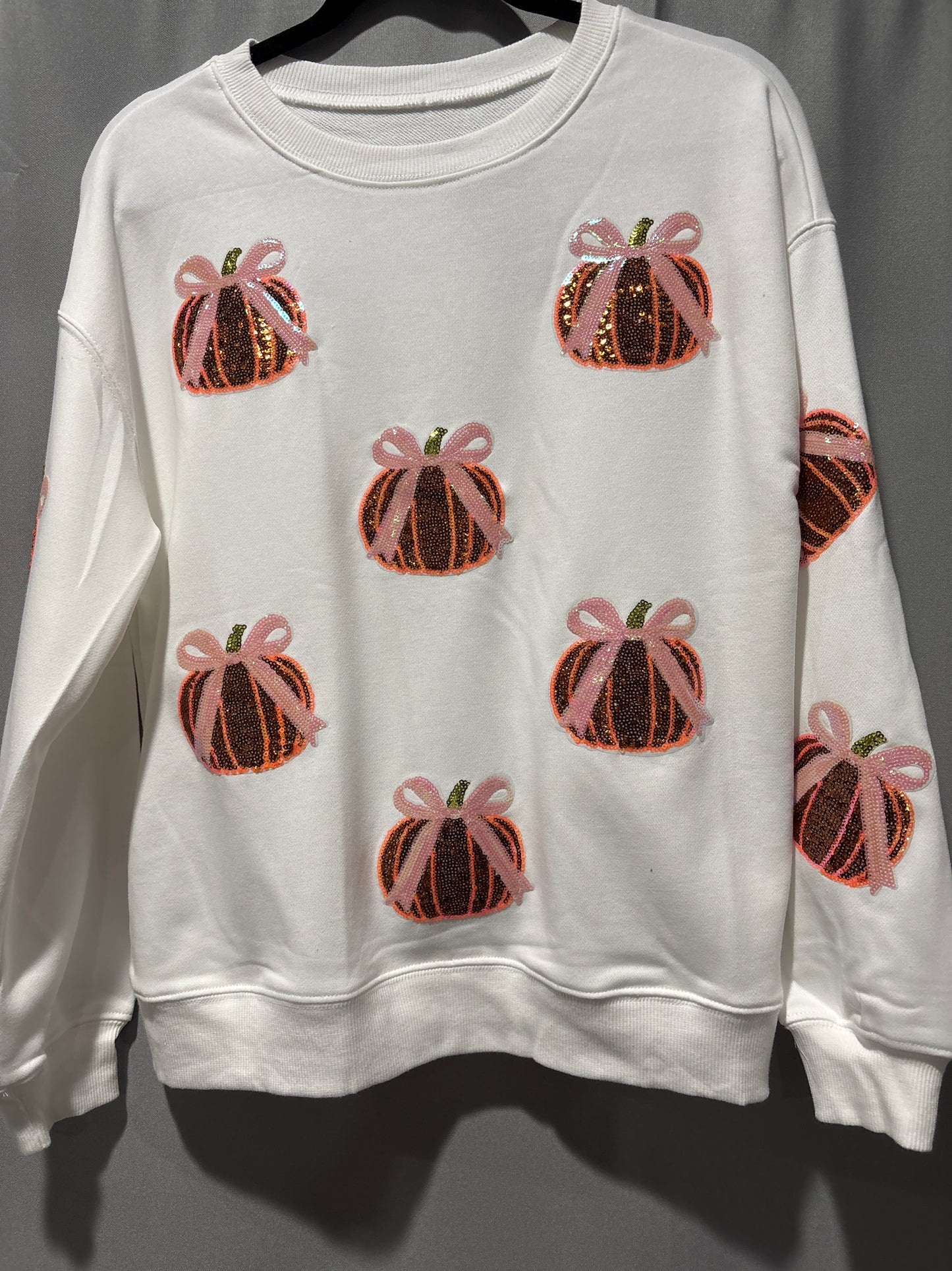 Sequin pumpkin sweatshirt