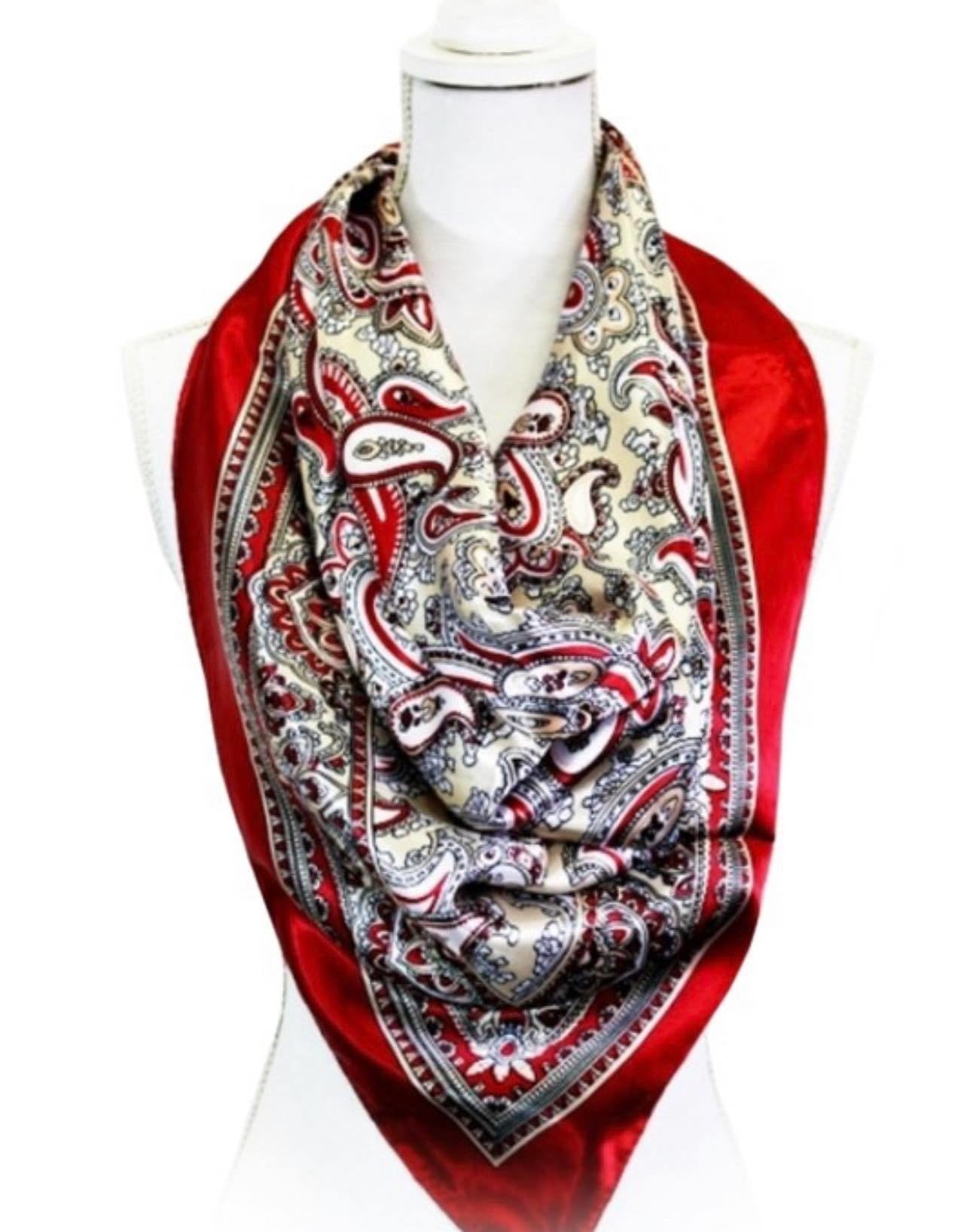 Paisley print silk scarf
