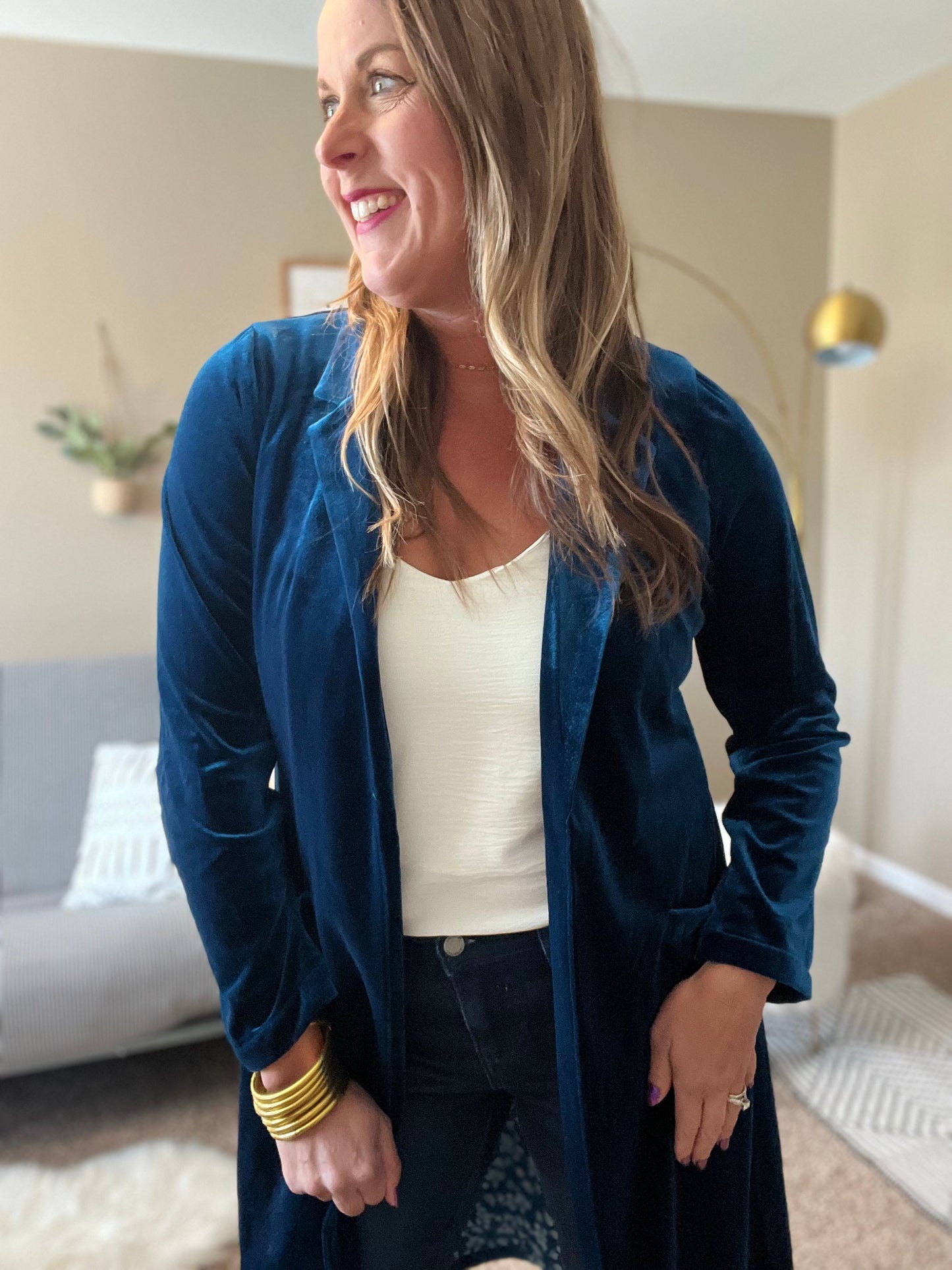 Velvet duster coat