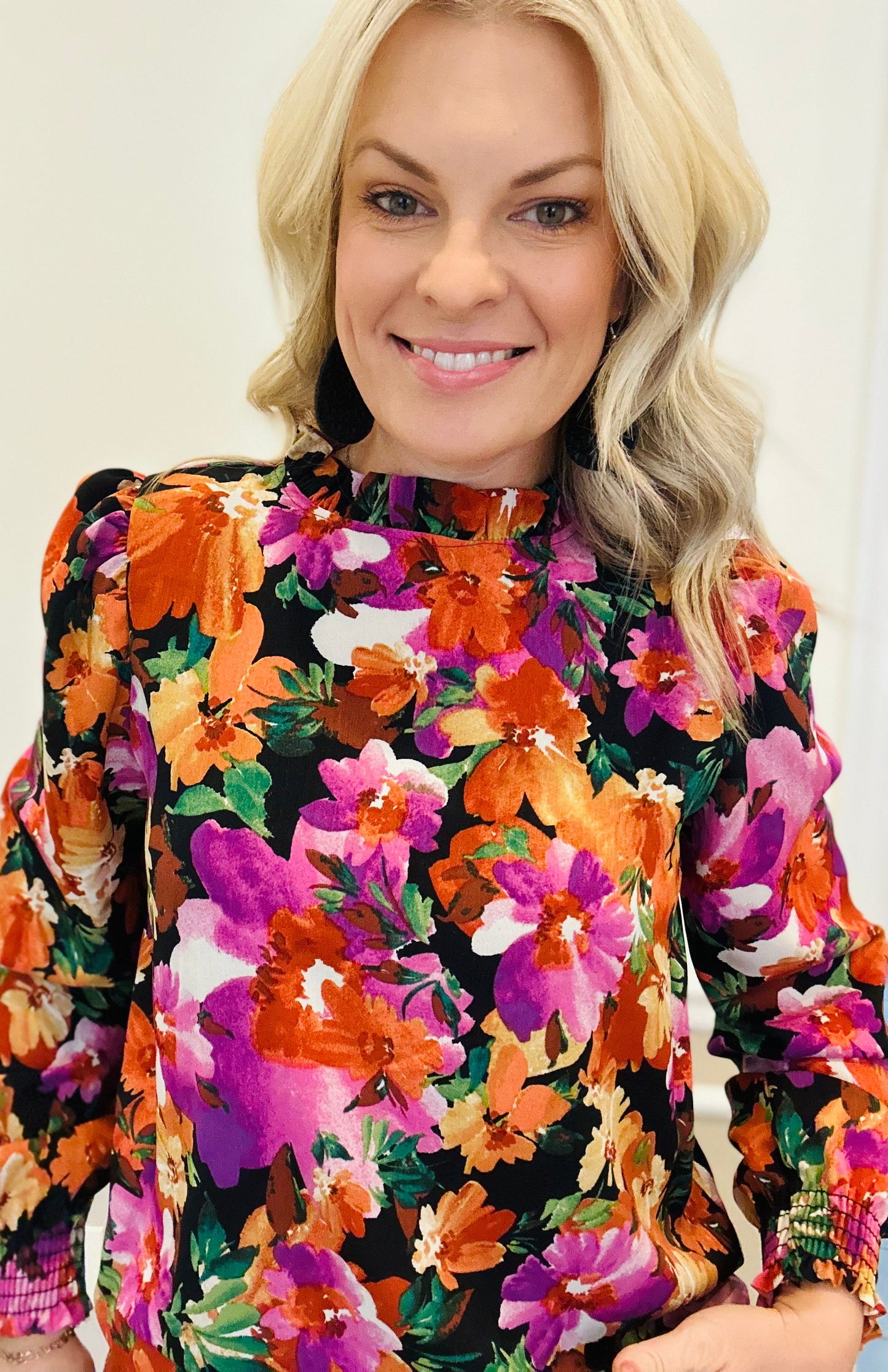 Long sleeve floral blouse
