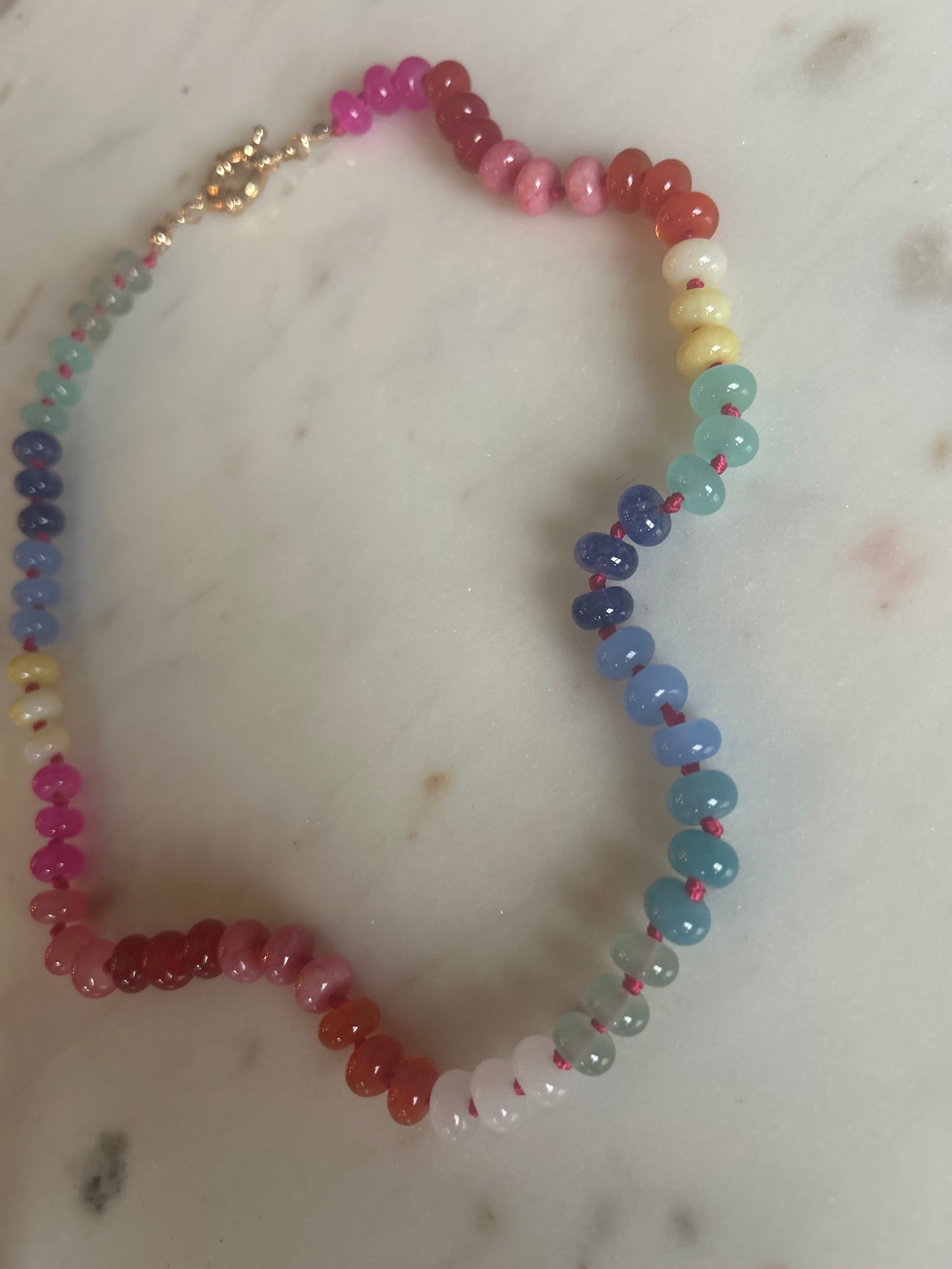 Colorful stone beaded necklace