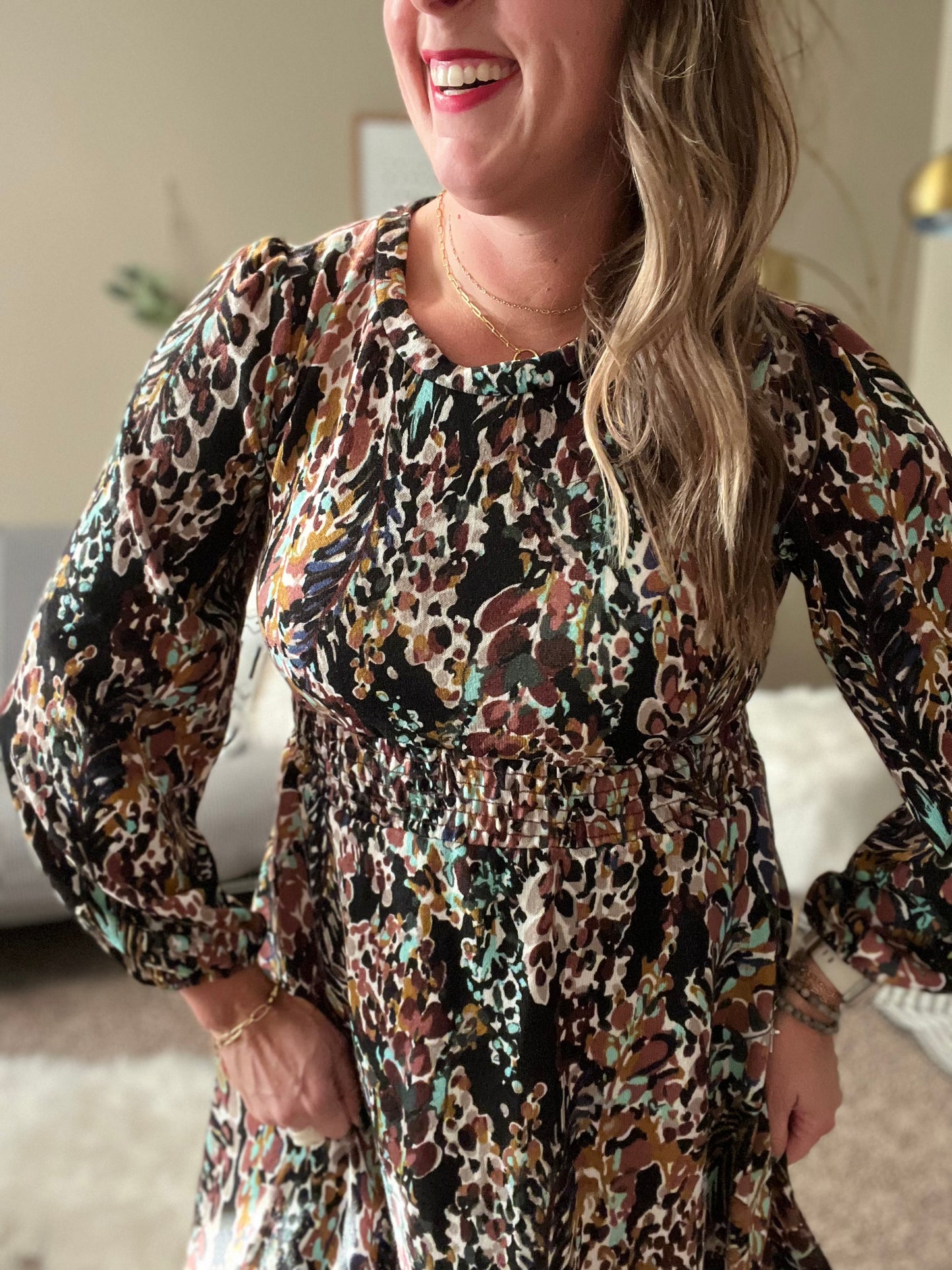 Floral sweater dress