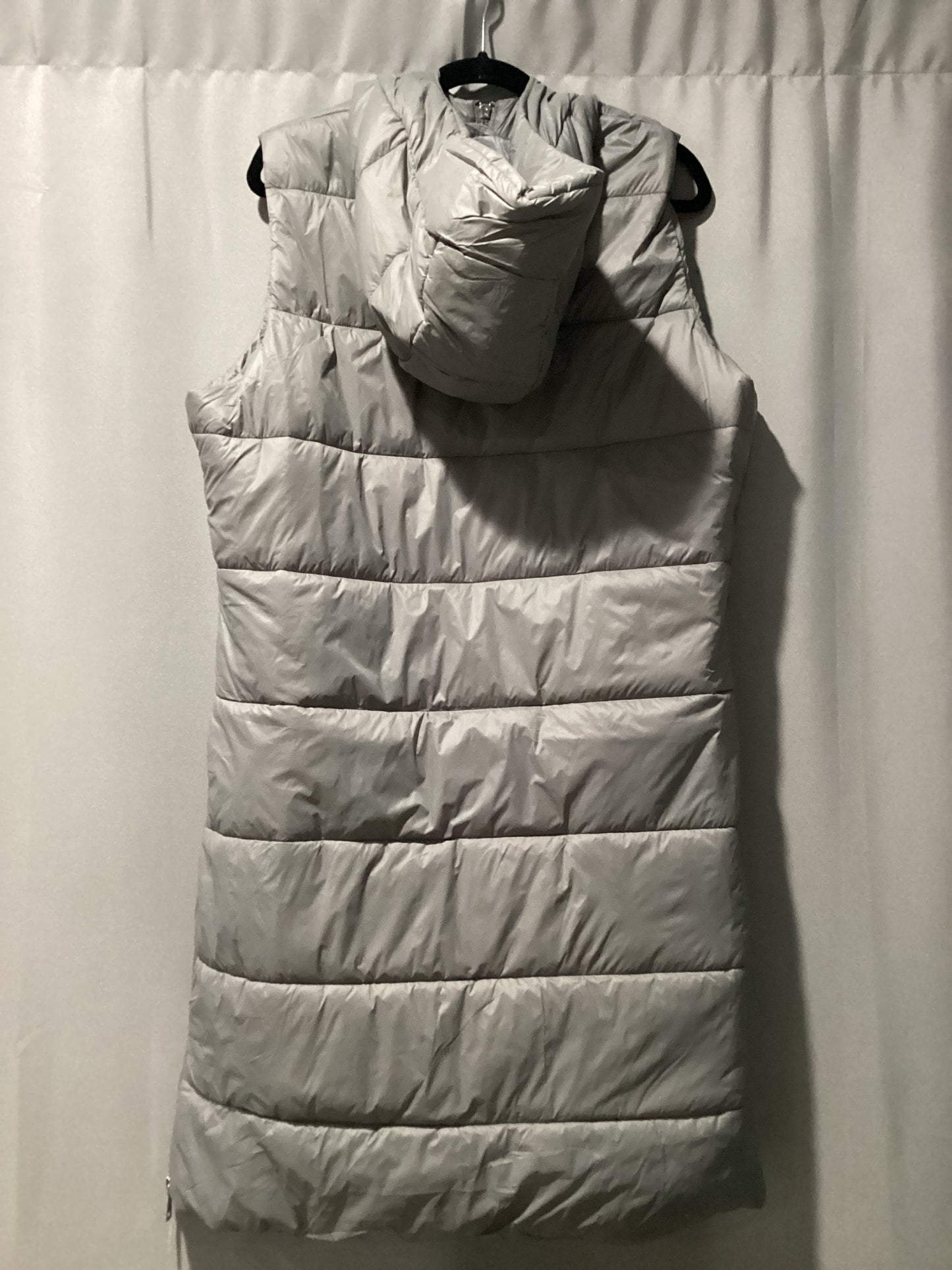 Dark gray hooded quilted vest