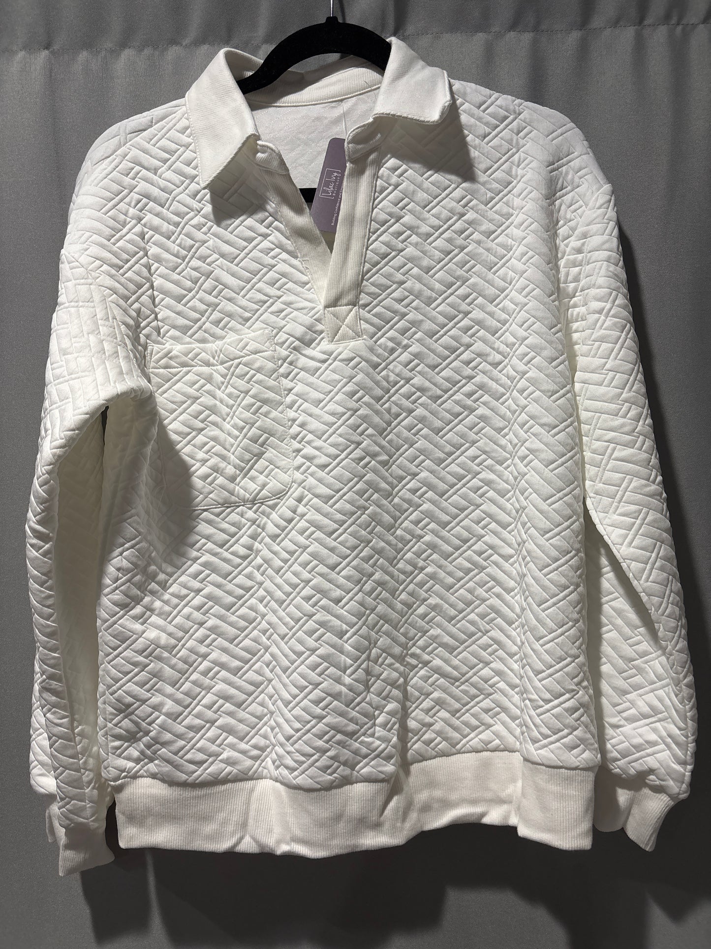 Long sleeve quilted collar shirt
