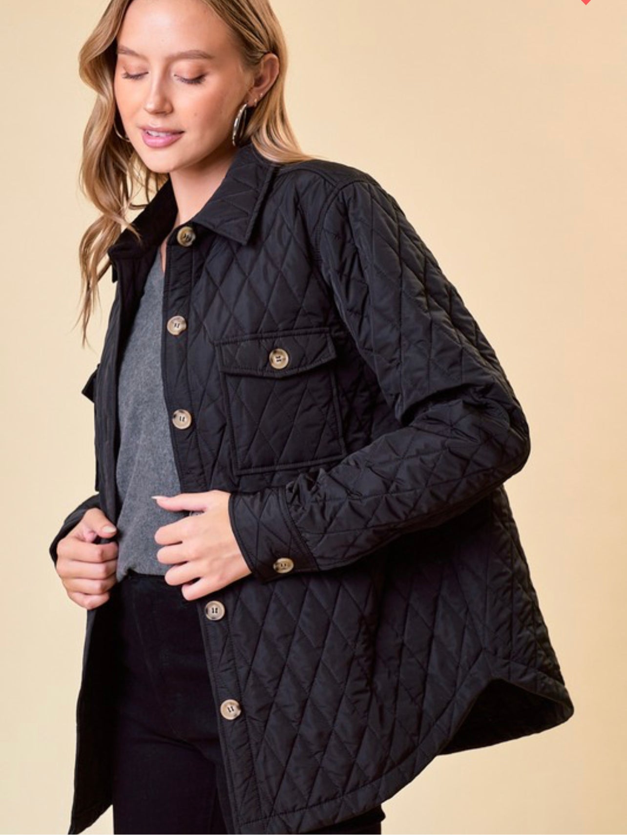 Quilted shirt jacket