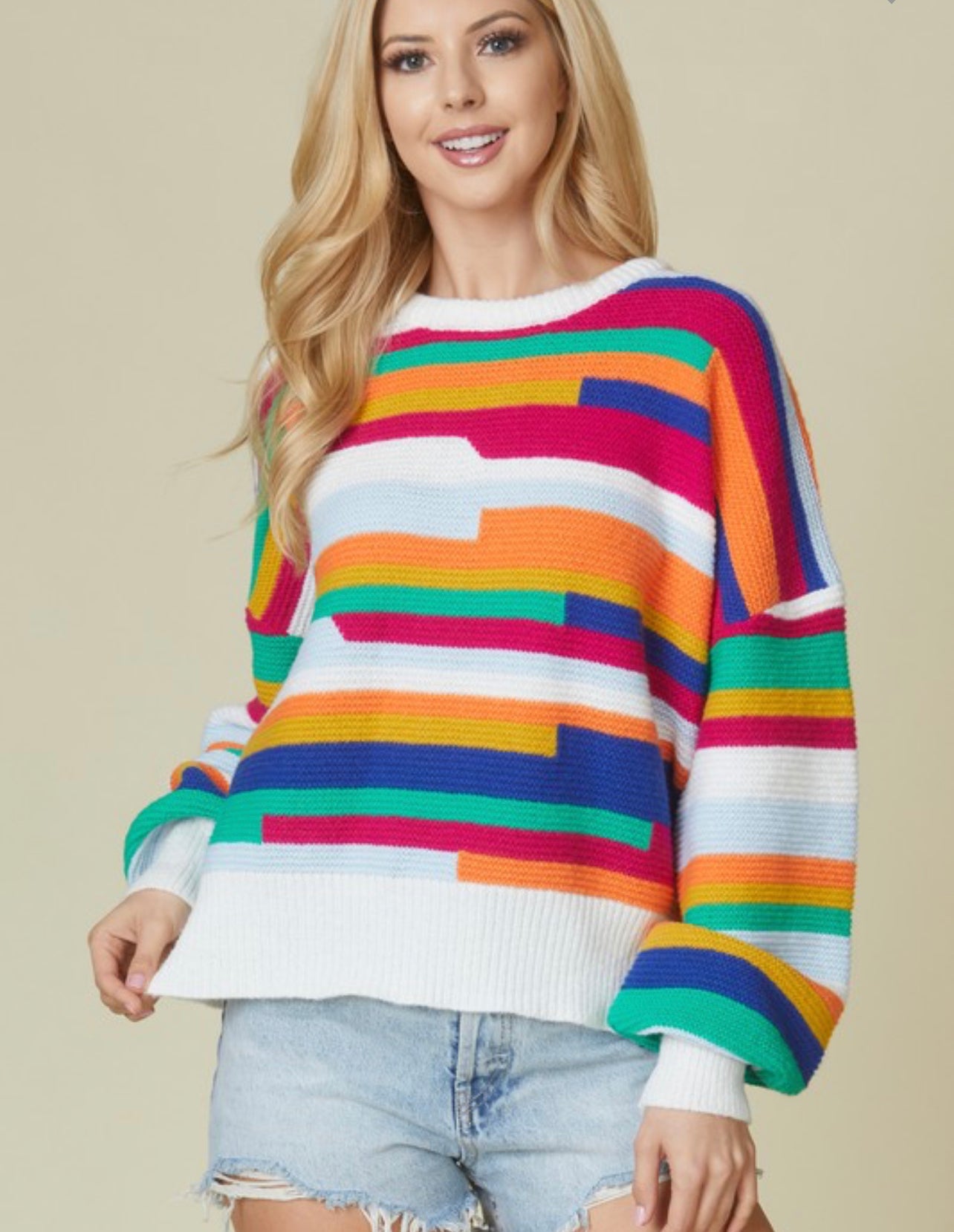 Color blocked sweater