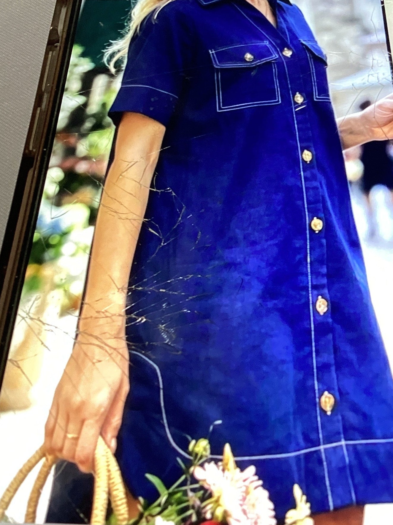 Short sleeve button down mini dress 