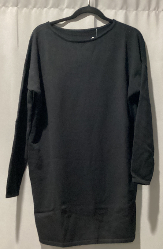 Asymmetric neck batwing mini sweater dress