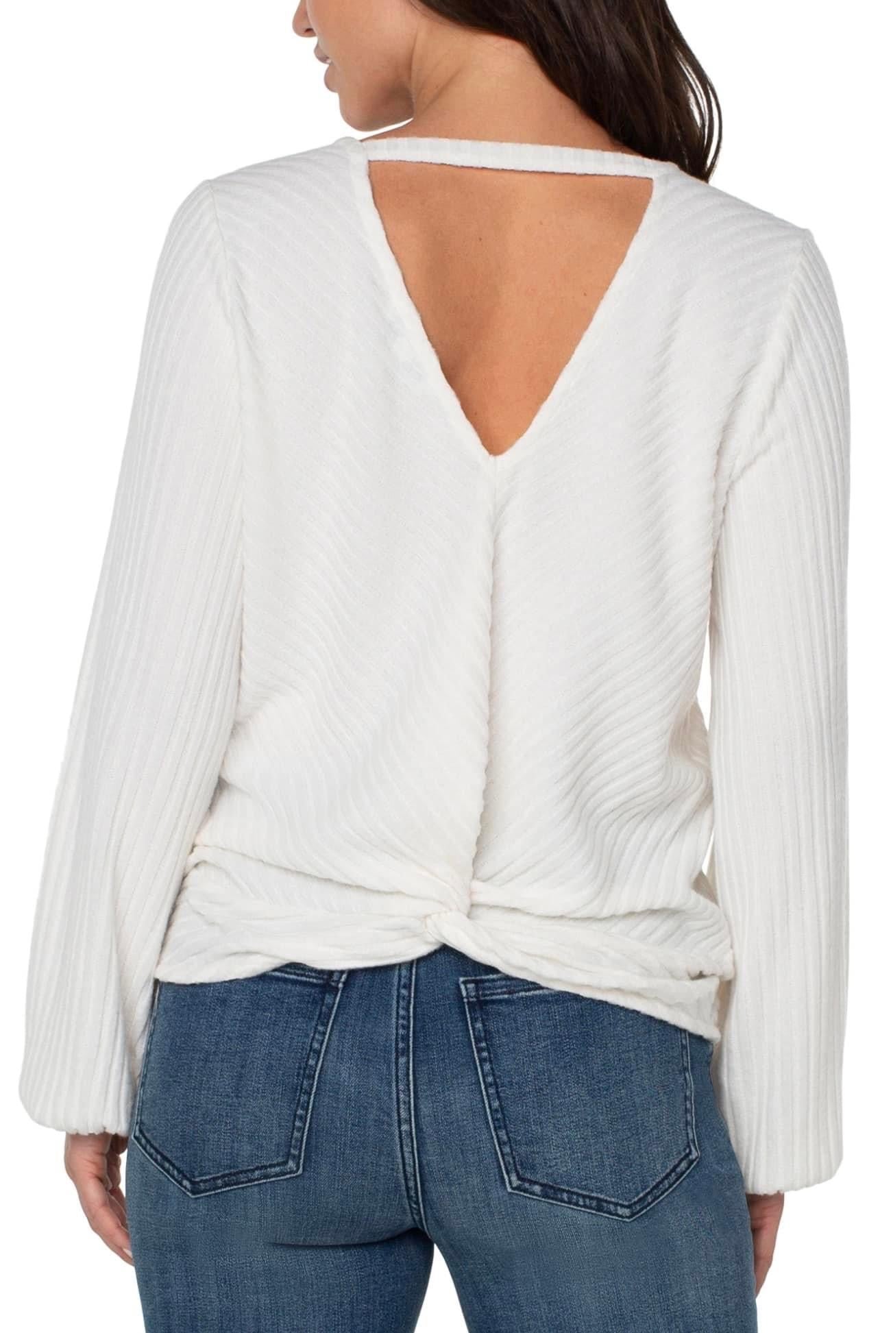 Twist back knit top Liverpool cream