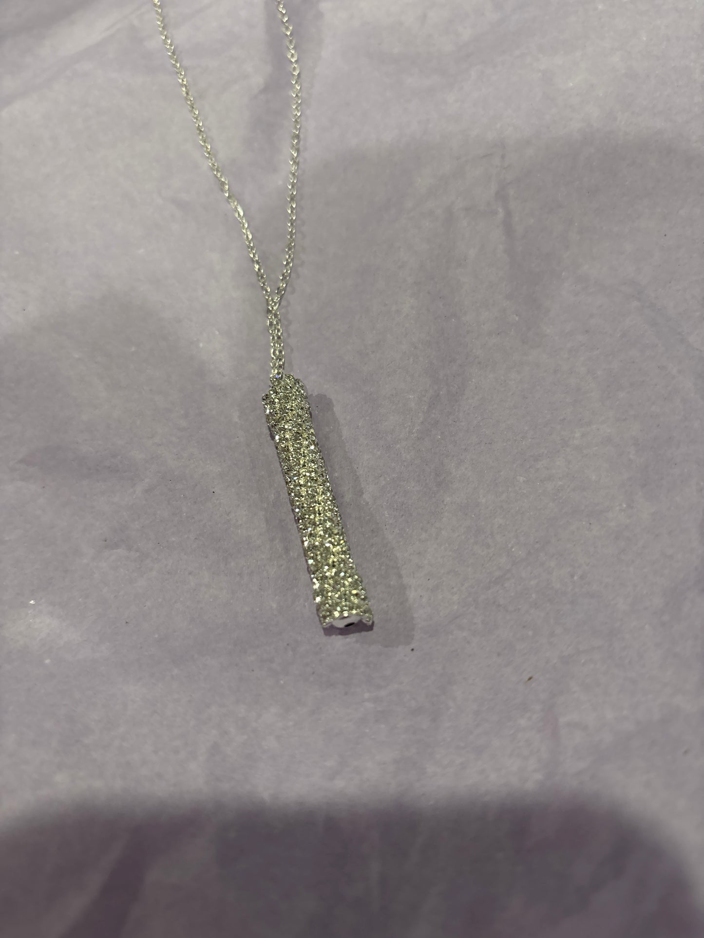 Rhinestone cylinder necklace