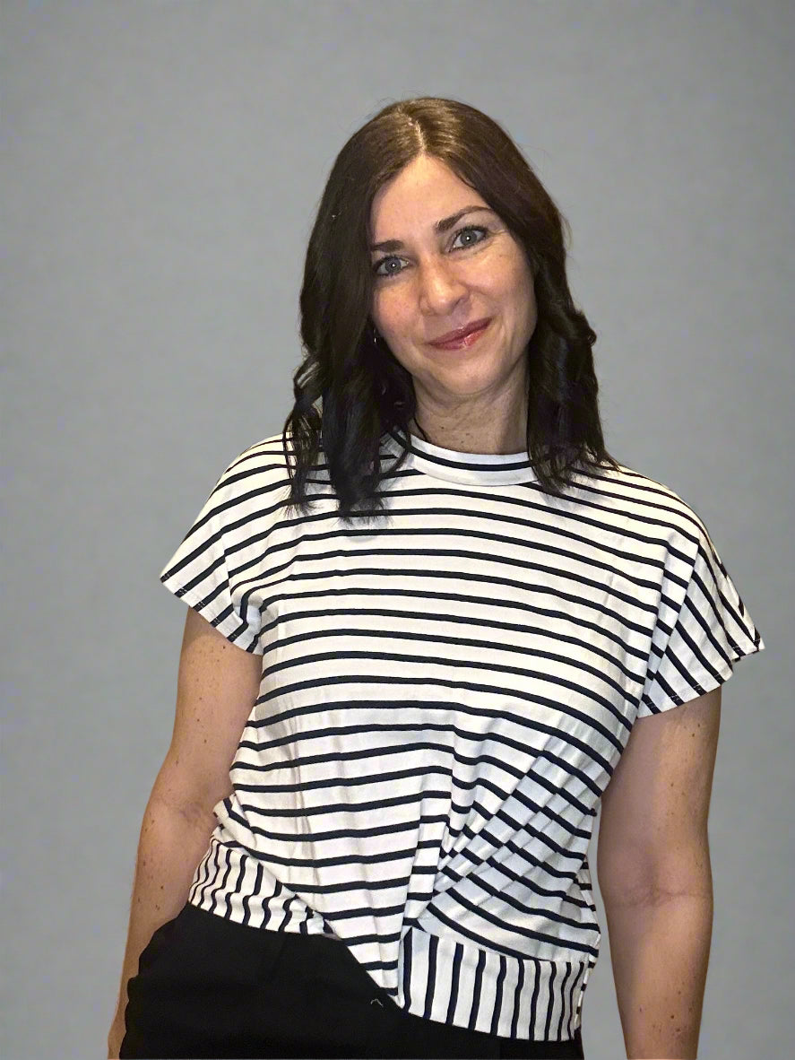 front wrapped striped tee