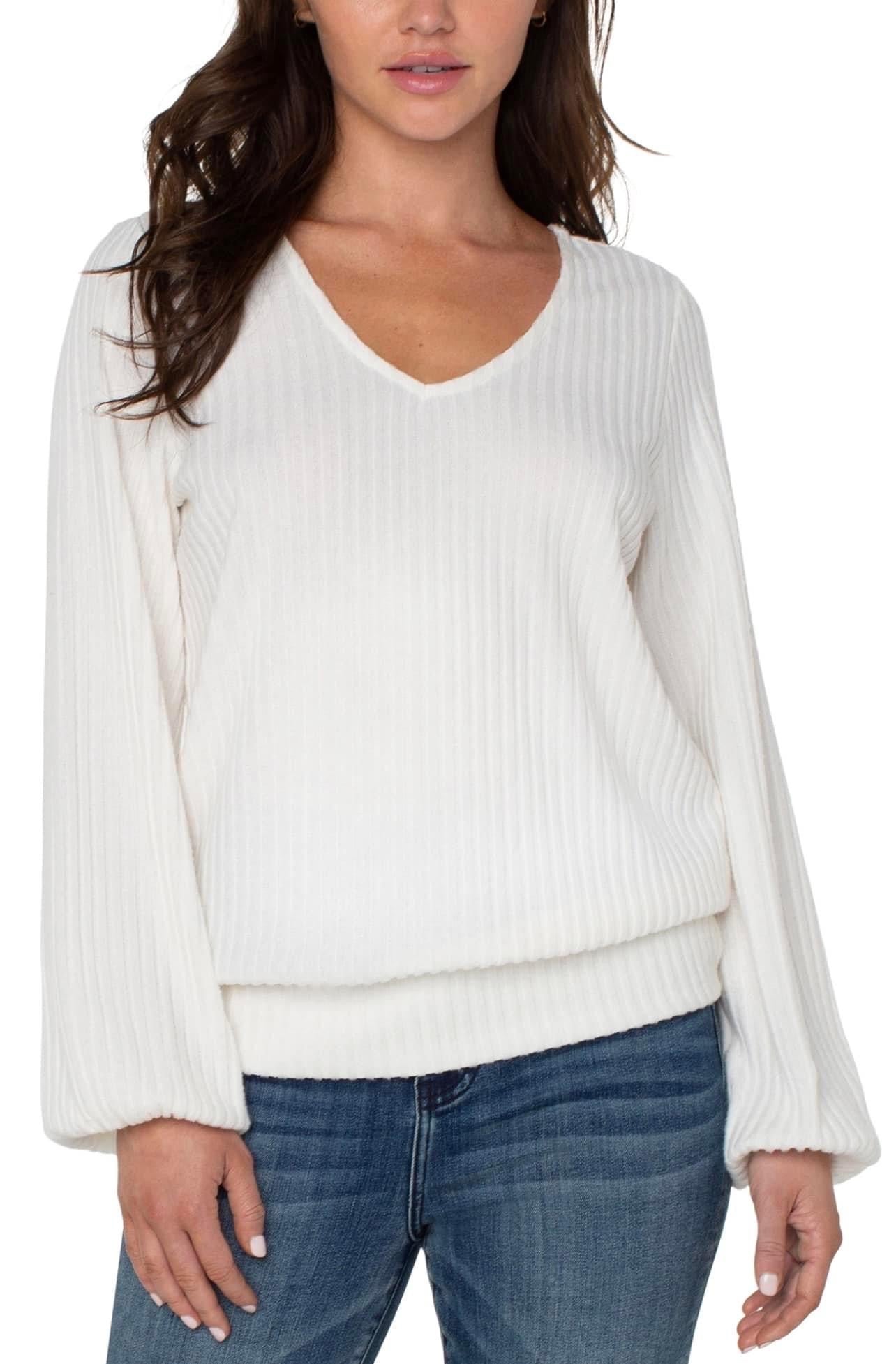 Twist back knit top Liverpool cream