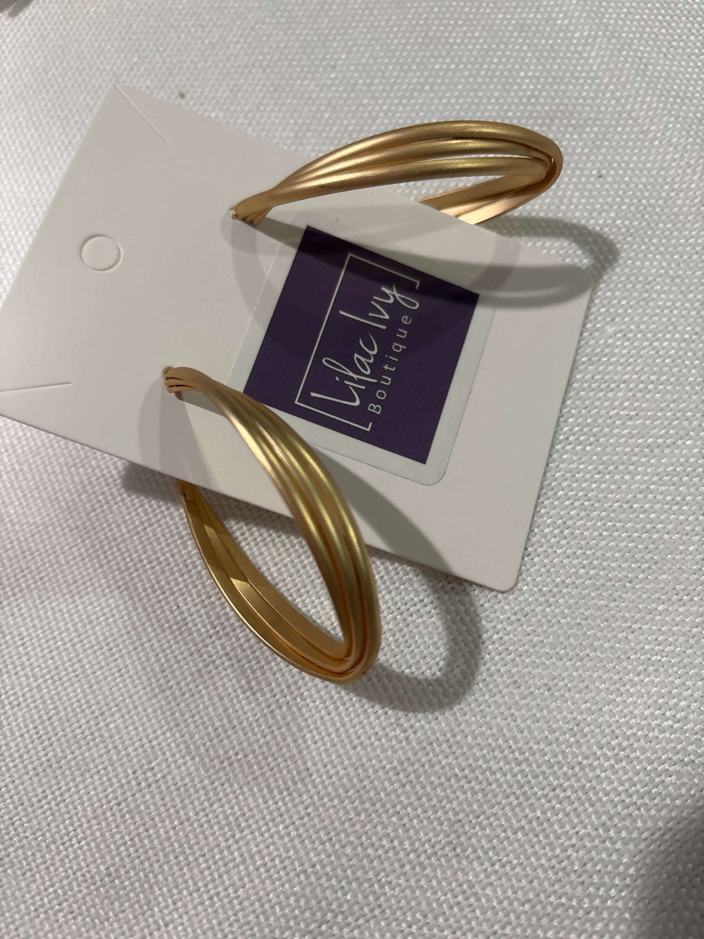 Triple Wire, oval hoop, earrings