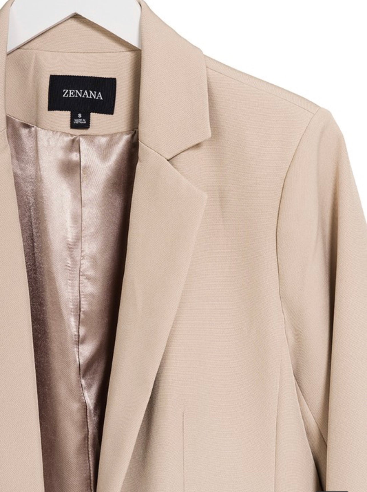 Long sleeve open front classic blazer lt.mocha
