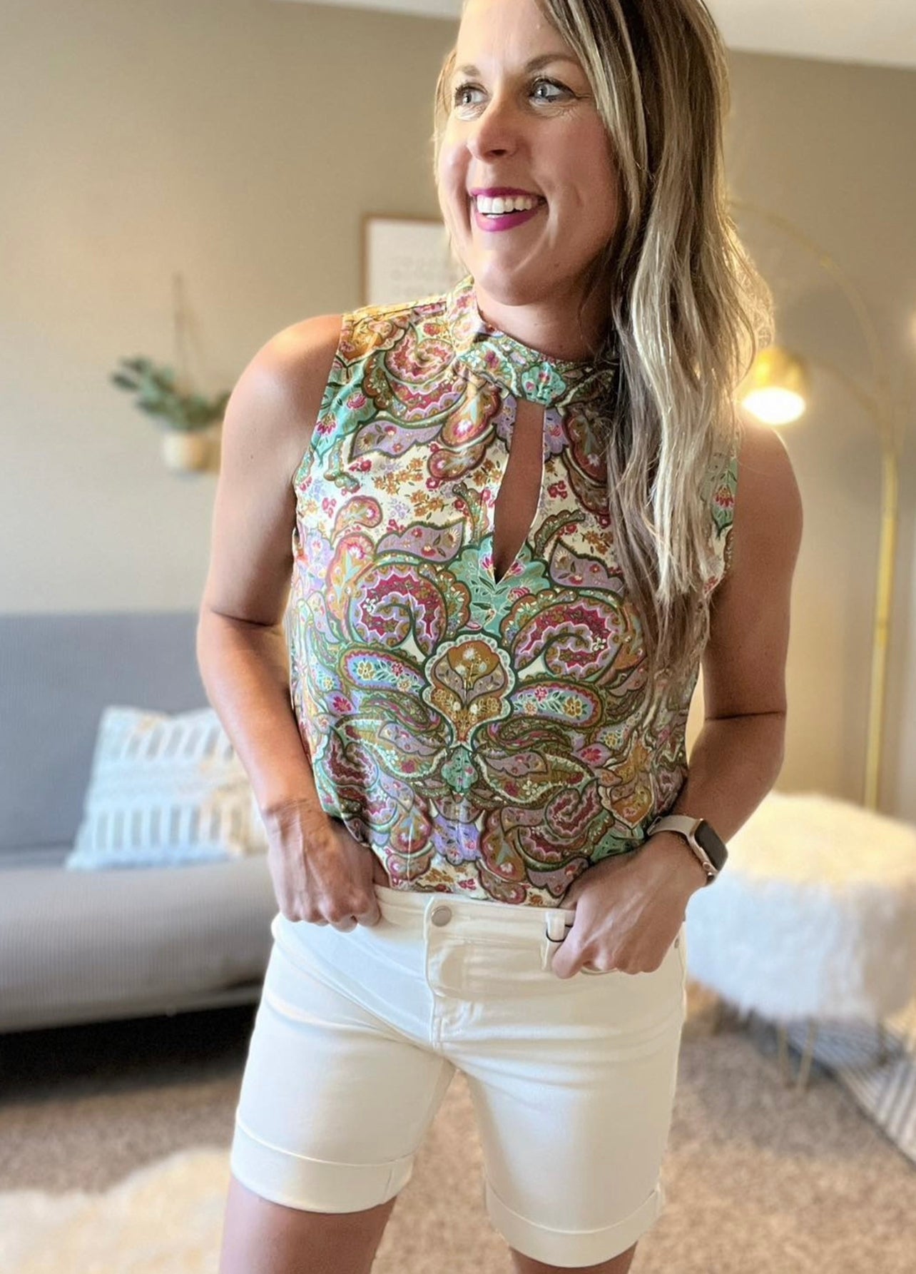 Liverpool Keyhole sleeveless top
