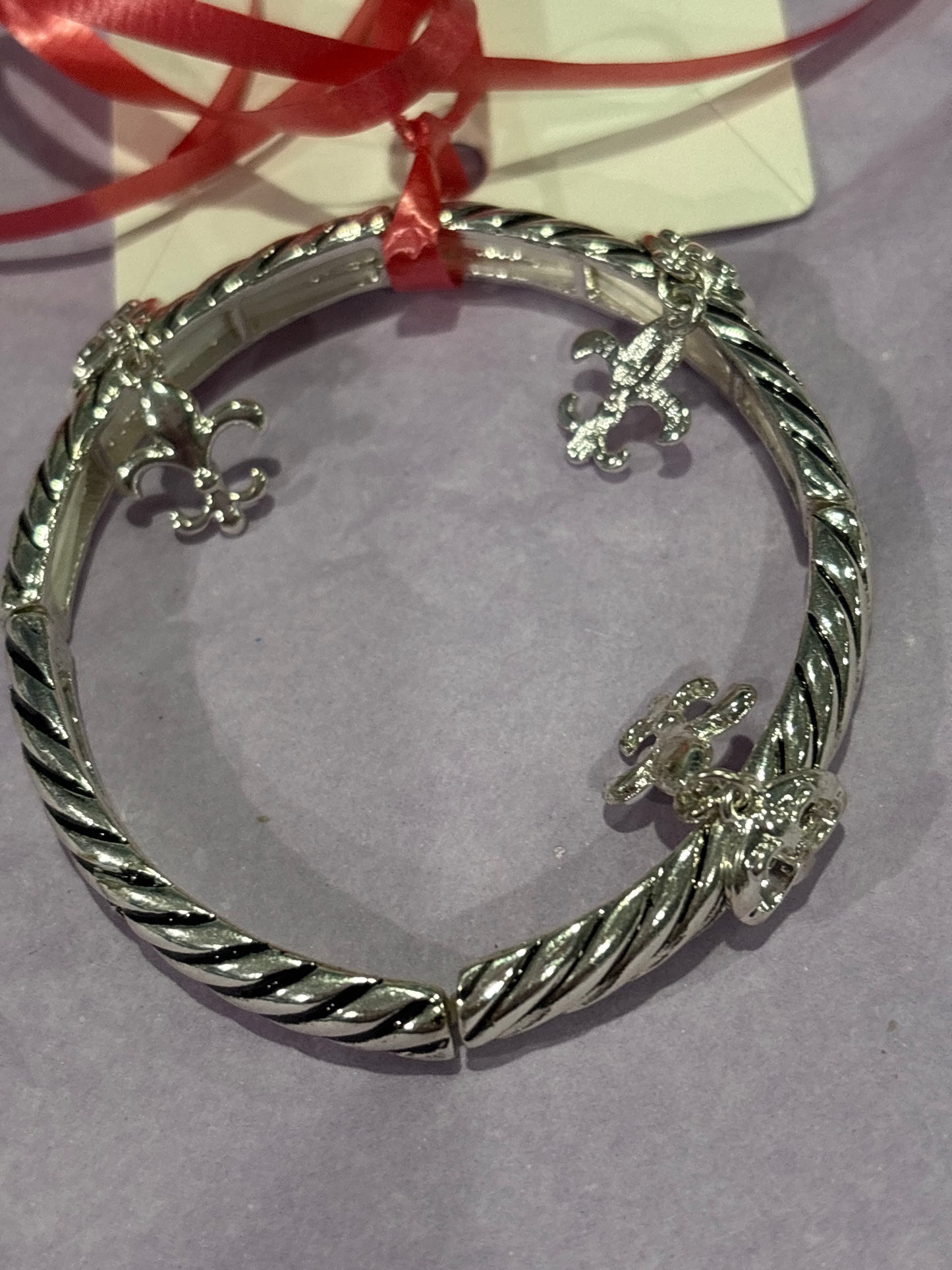 Silver Fleur de lis bracelet
