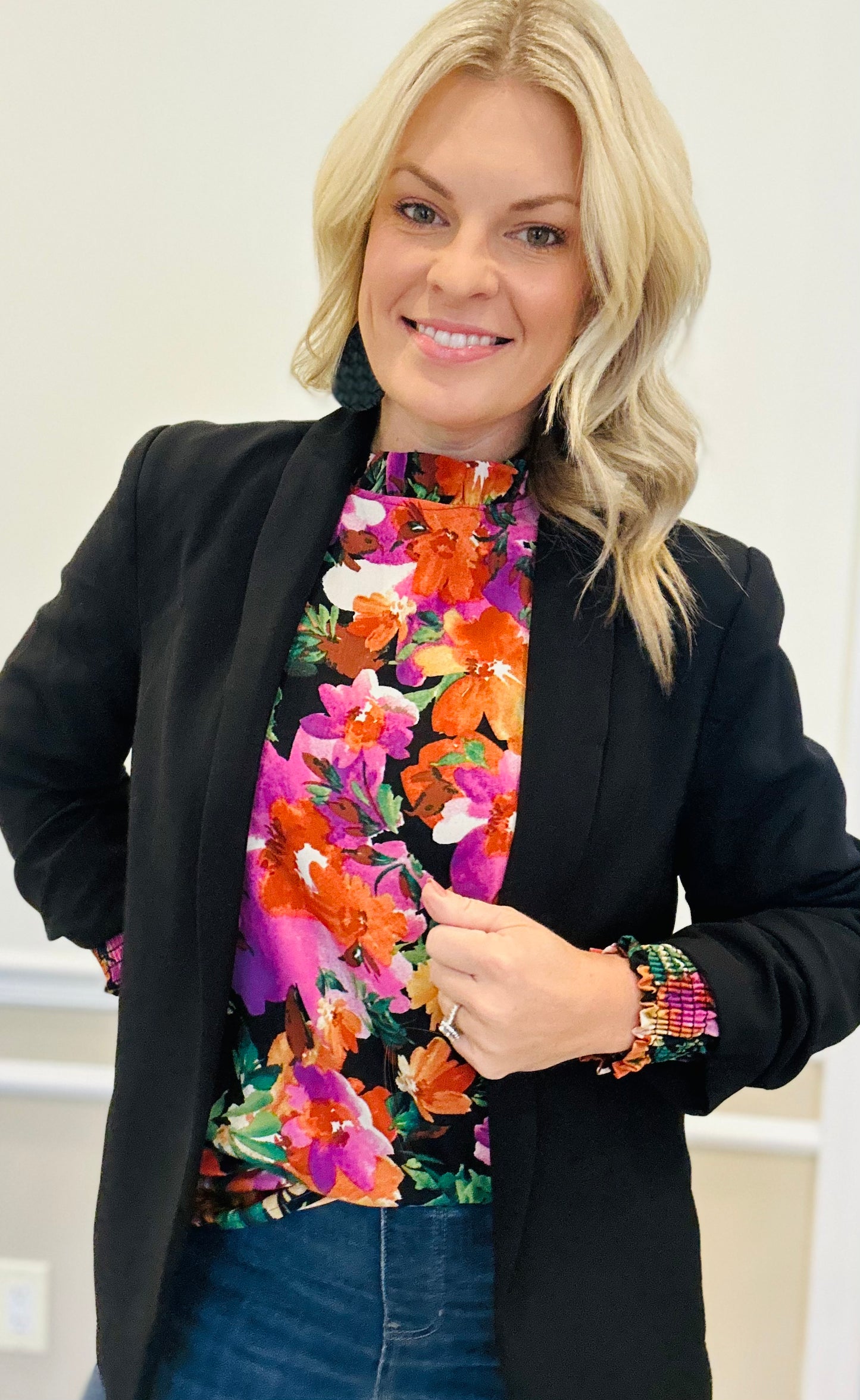 Long sleeve floral blouse