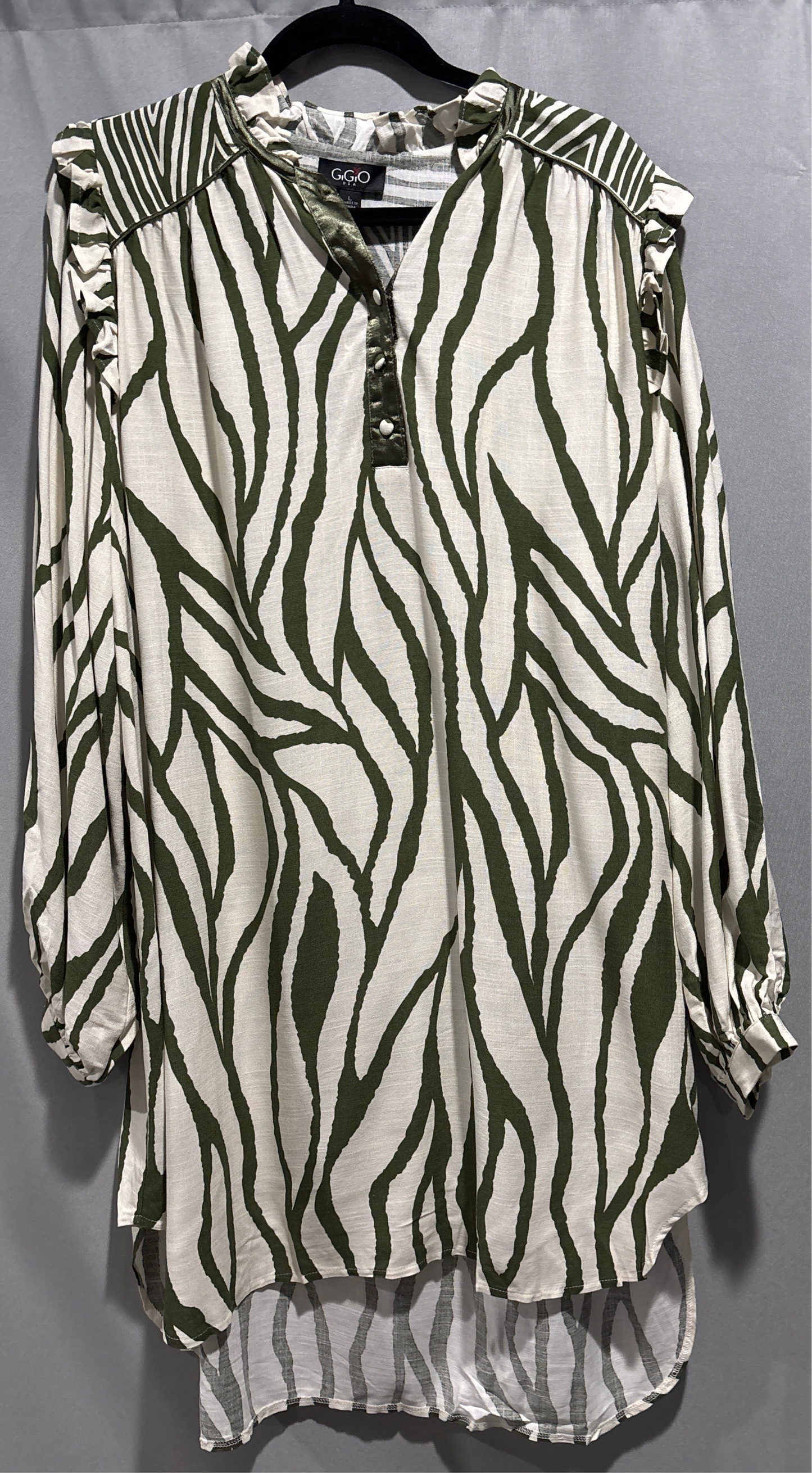Zebra print pop over shirt dress