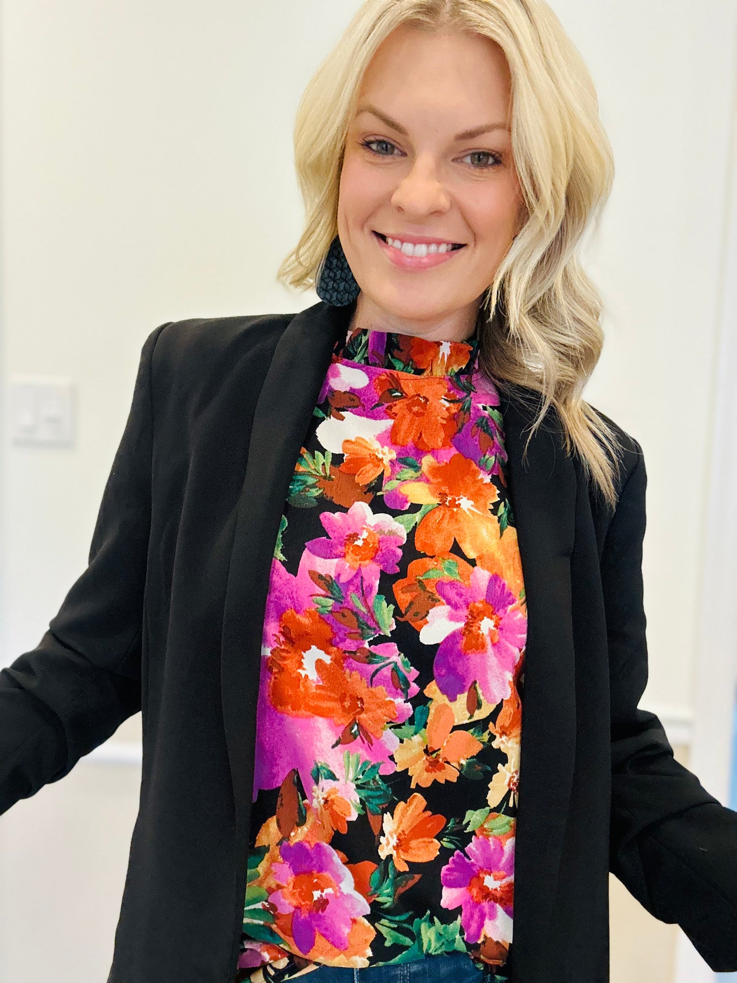 Long sleeve floral blouse