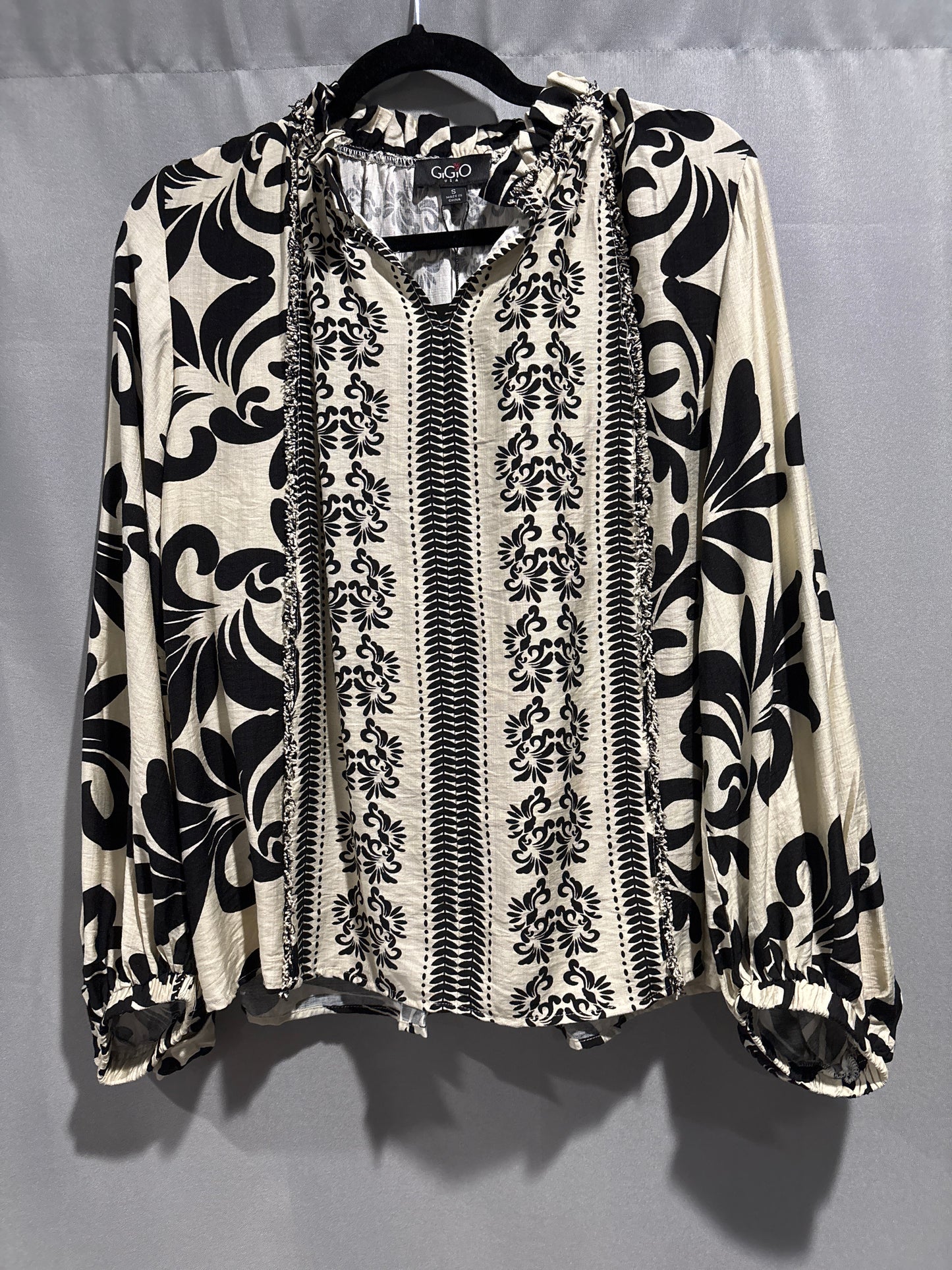 Printed long sleeve blouse
