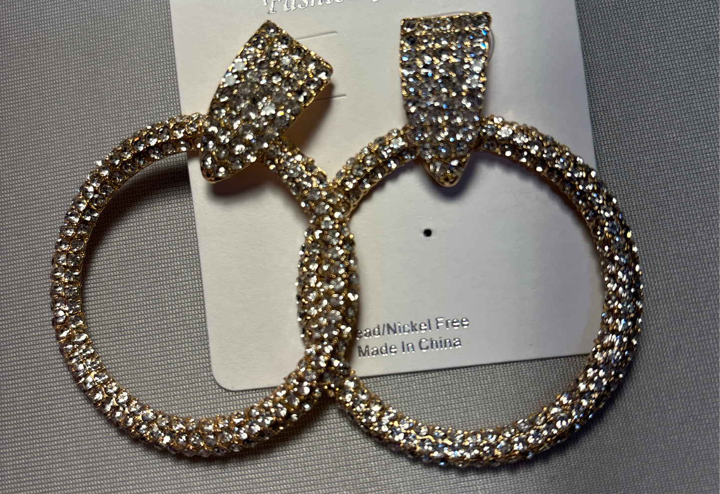 Rhinestone hoop earrings