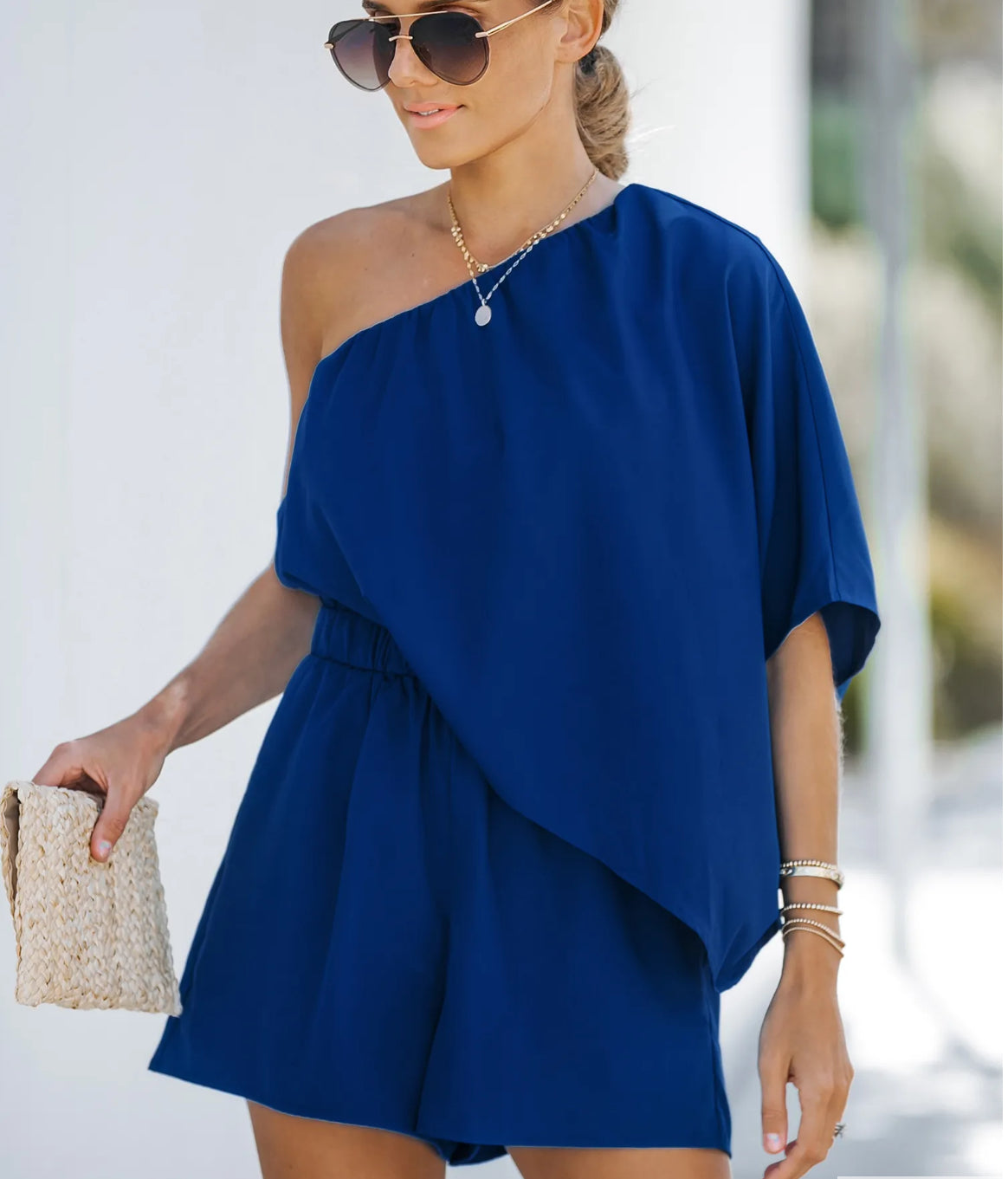 One shoulder romper