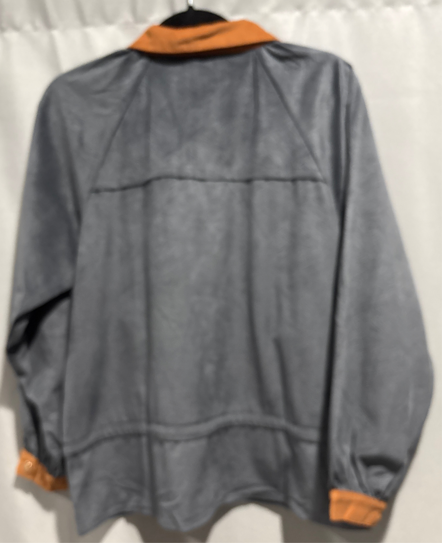 Textured velveteen snap front jacket