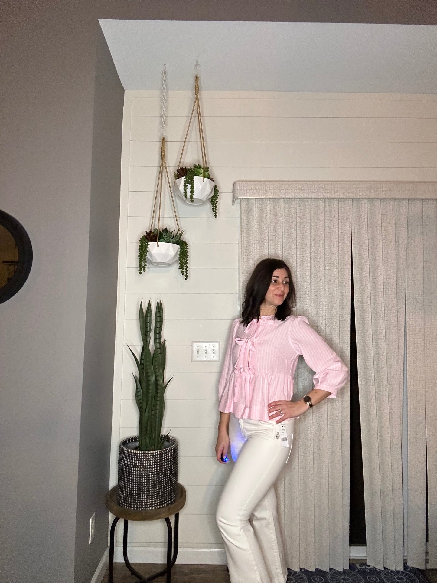 Stripe bowknot blouse