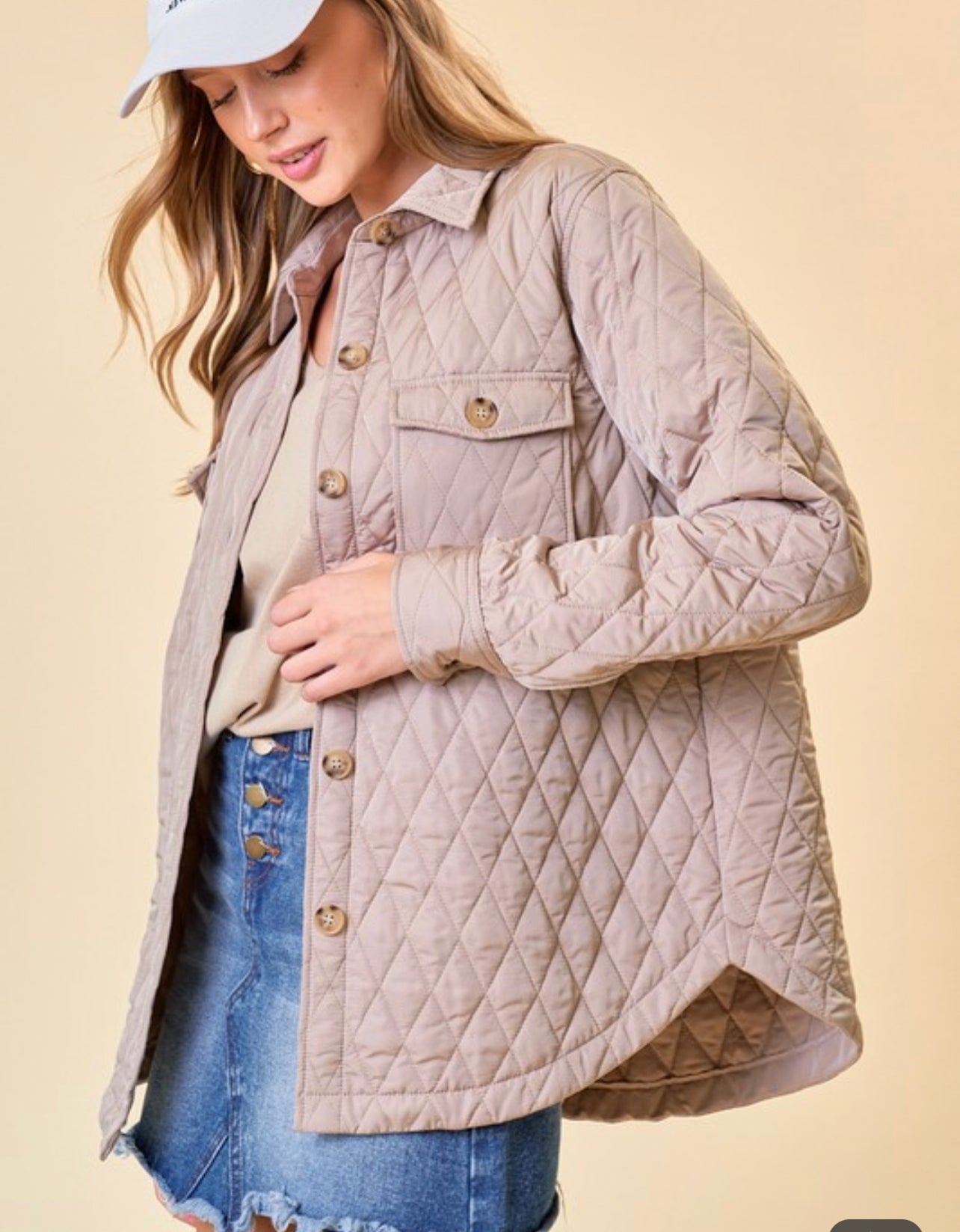 Quilted shirt jacket