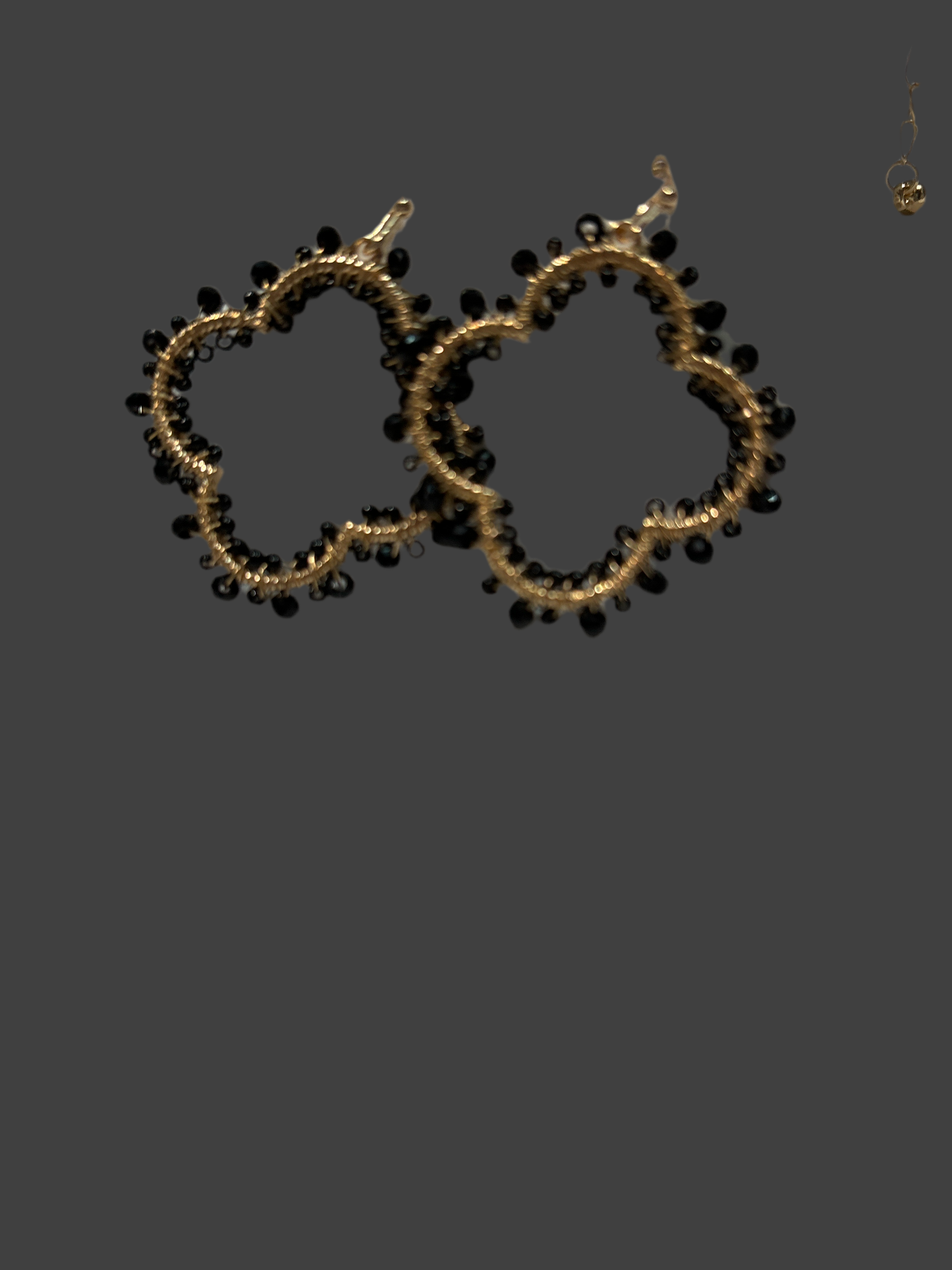 Beaded clover, dangle earrings