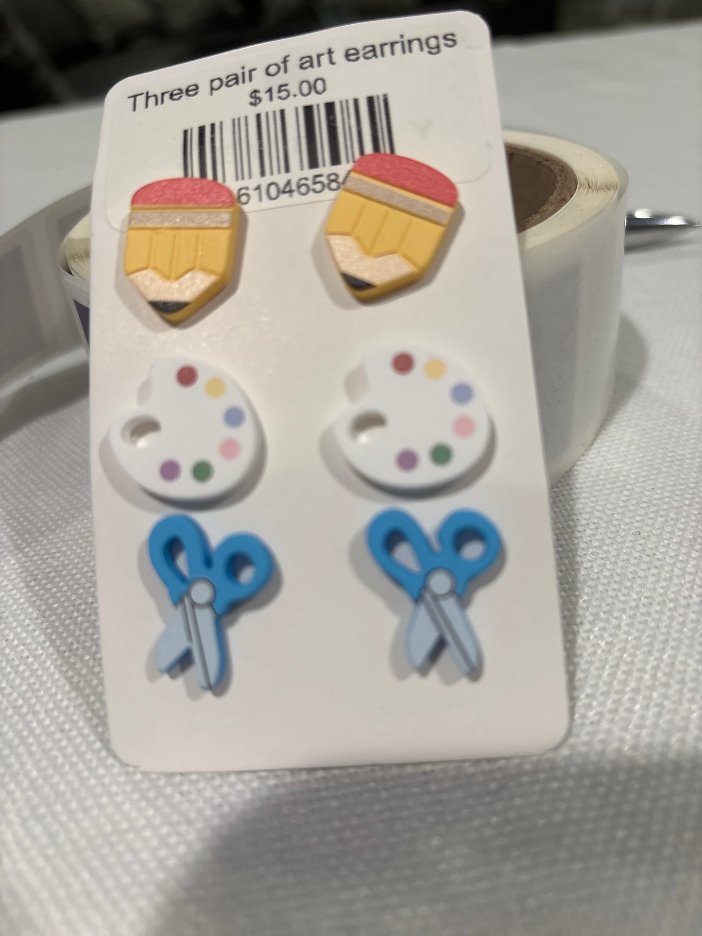 Three pair of art earrings
