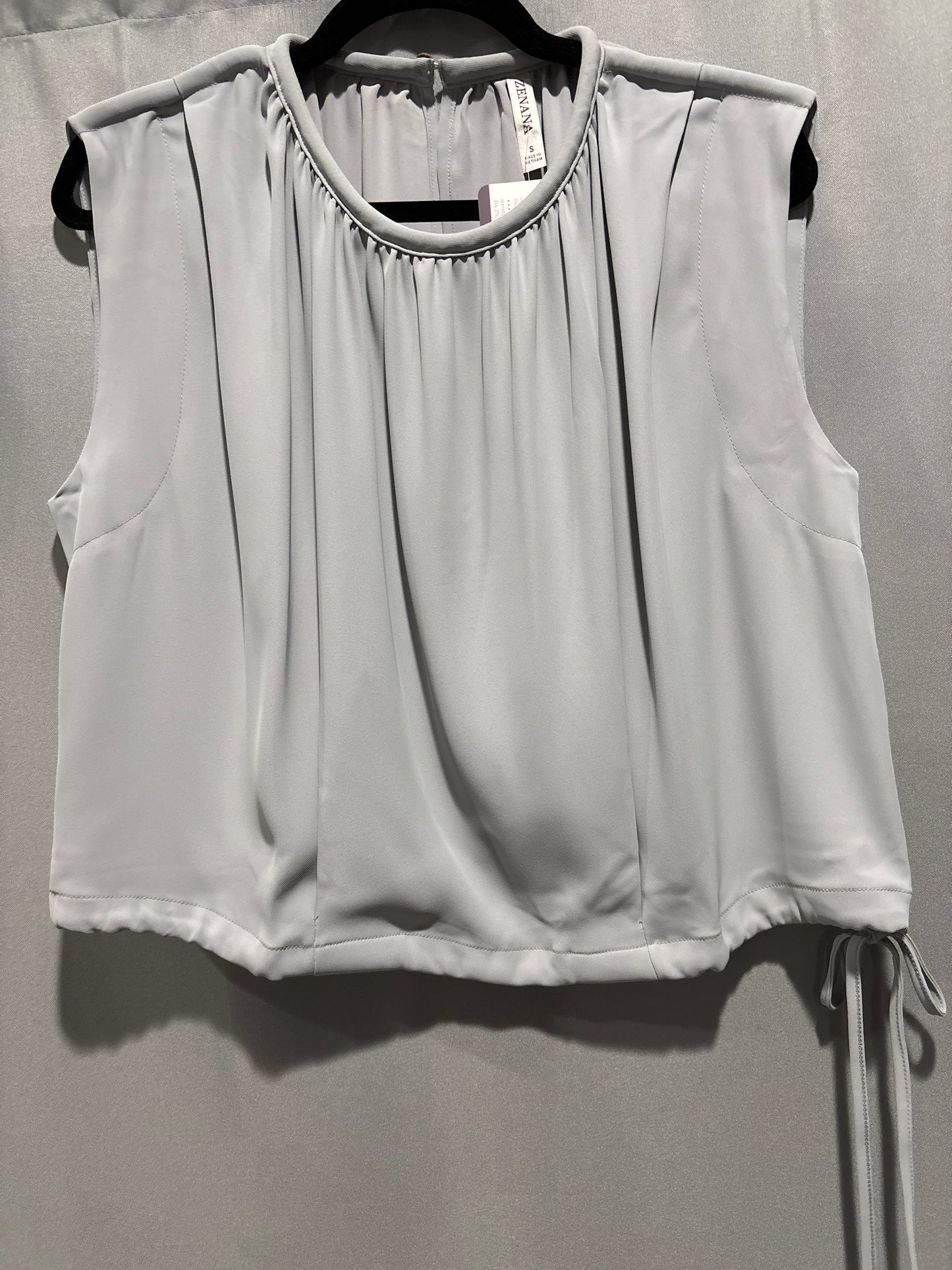 Drawstring tie side top