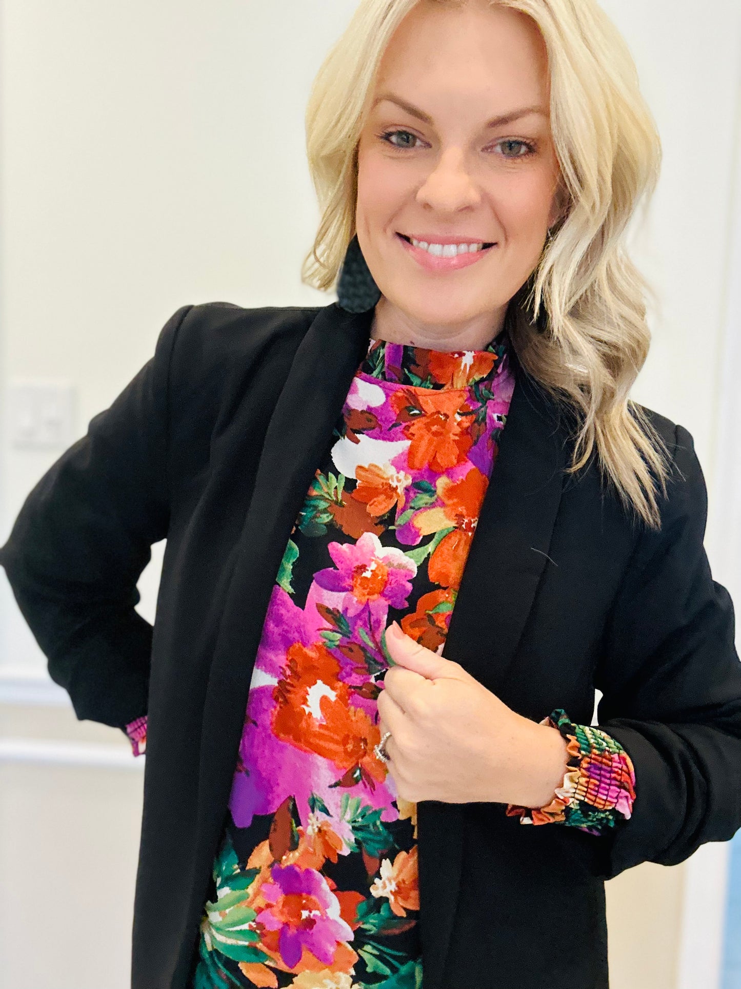 Long sleeve floral blouse