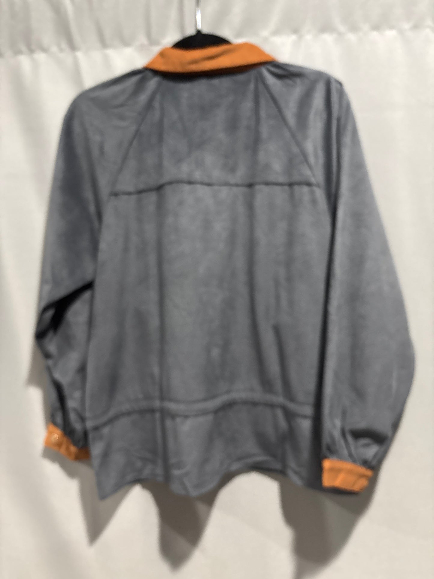 Textured velveteen snap front jacket