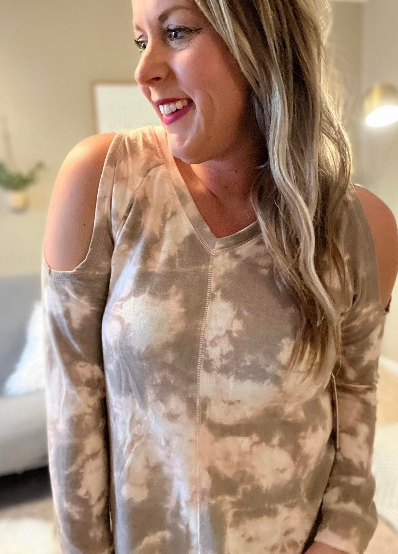Cold Shoulder V Neck Tunic