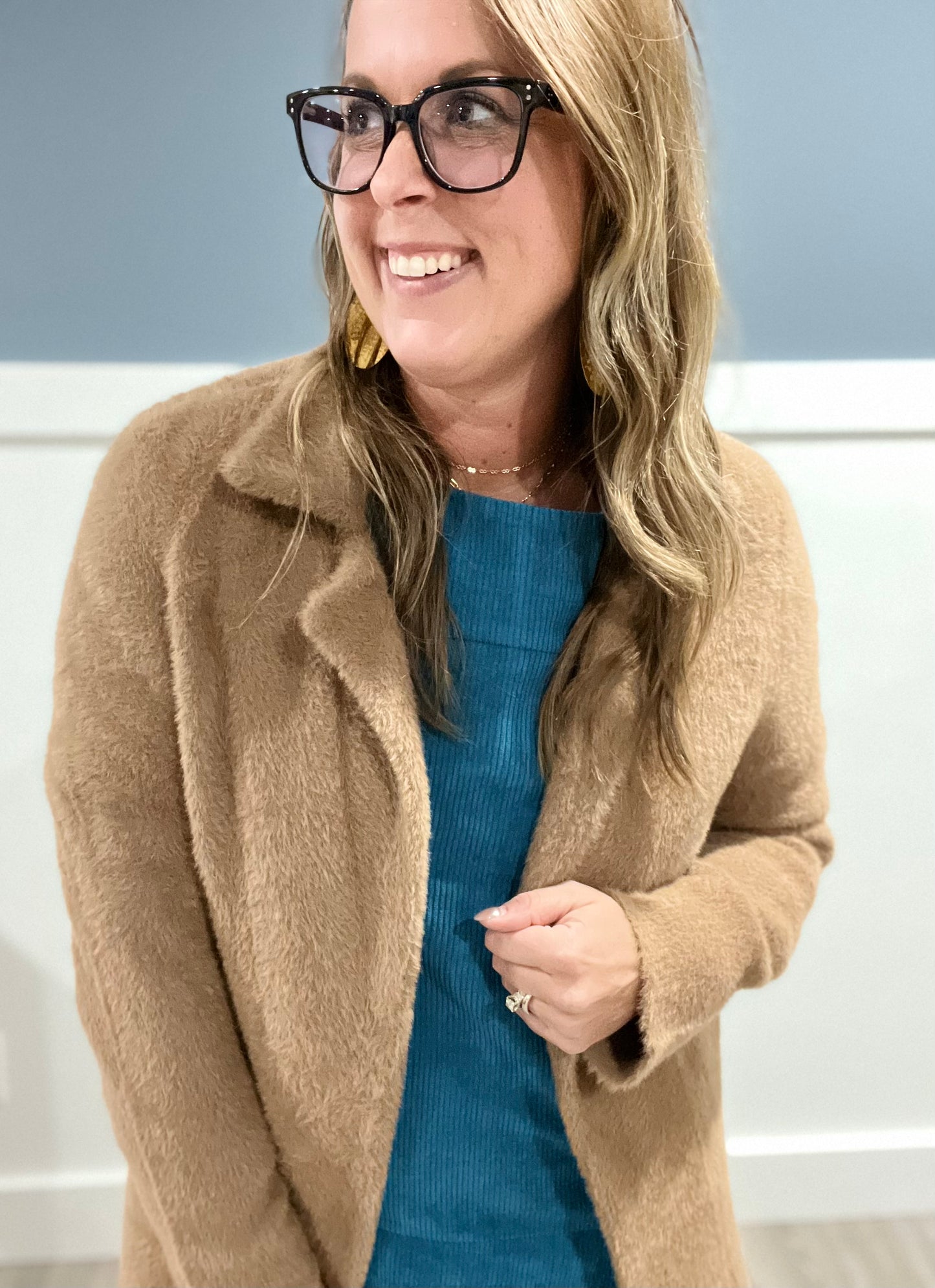 Open front coatigan sweaterLiverpool carmel